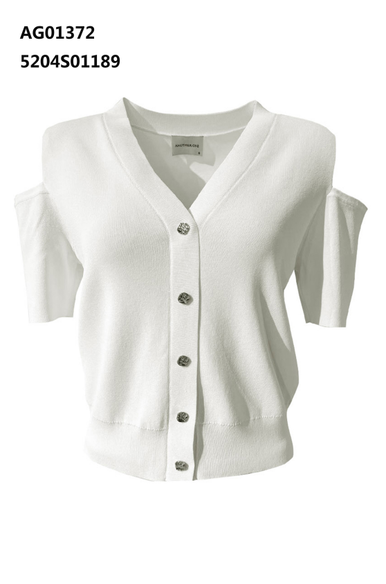 YH017 Z129 針織短上衣 月光白