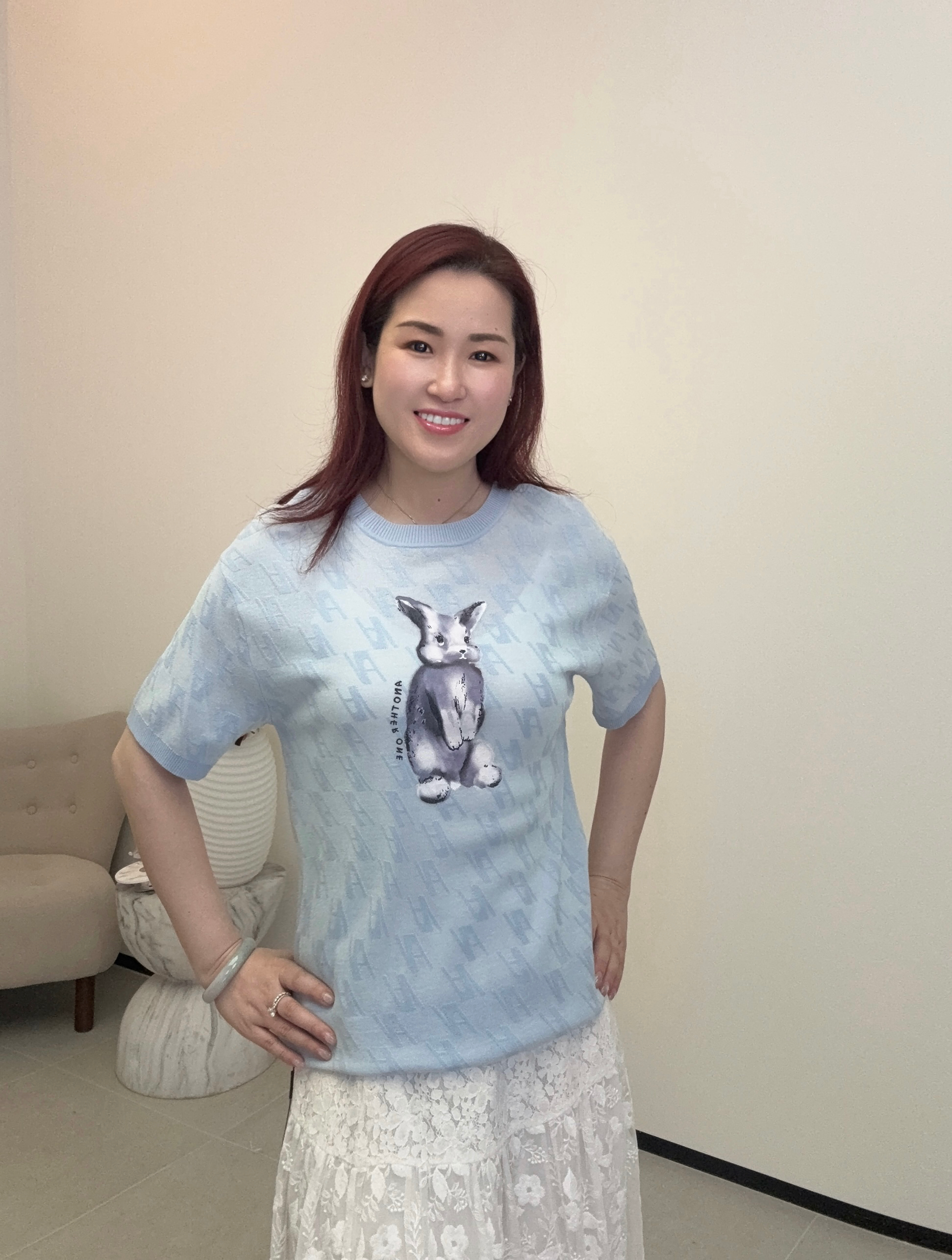 YH019 Z130 針織長上衣 藍色