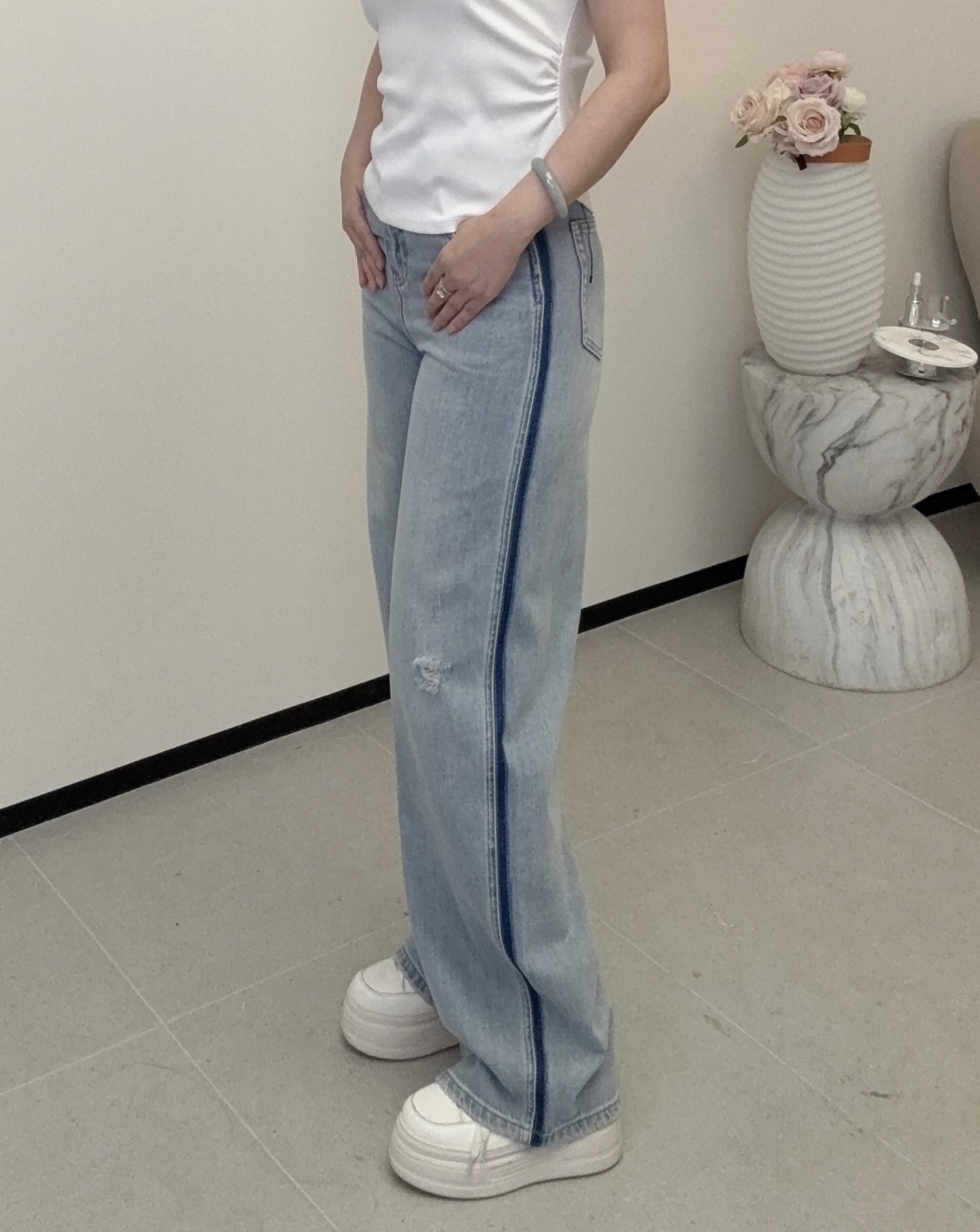 YH025 A868 牛仔香蕉褲 牛仔藍