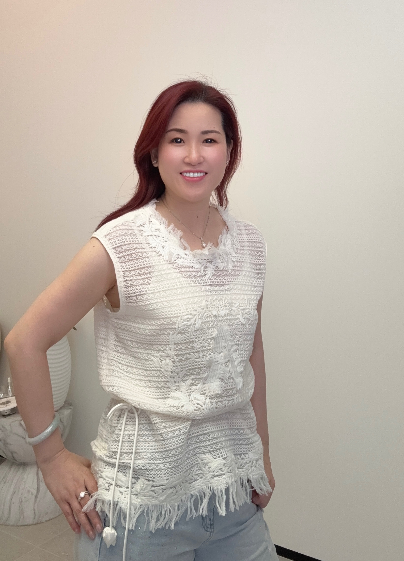 YH031 Z195 短款小衫（含腰繩）奶白色