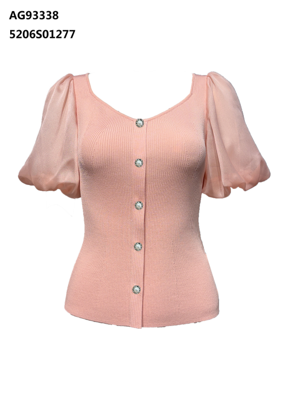 YH034 Z219 針織短上衣 粉色