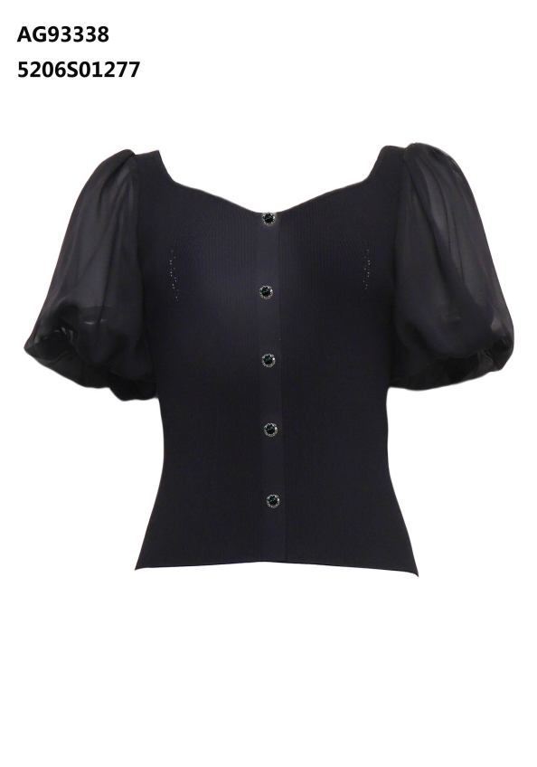 YH035 Z219 針織短上衣 黑色