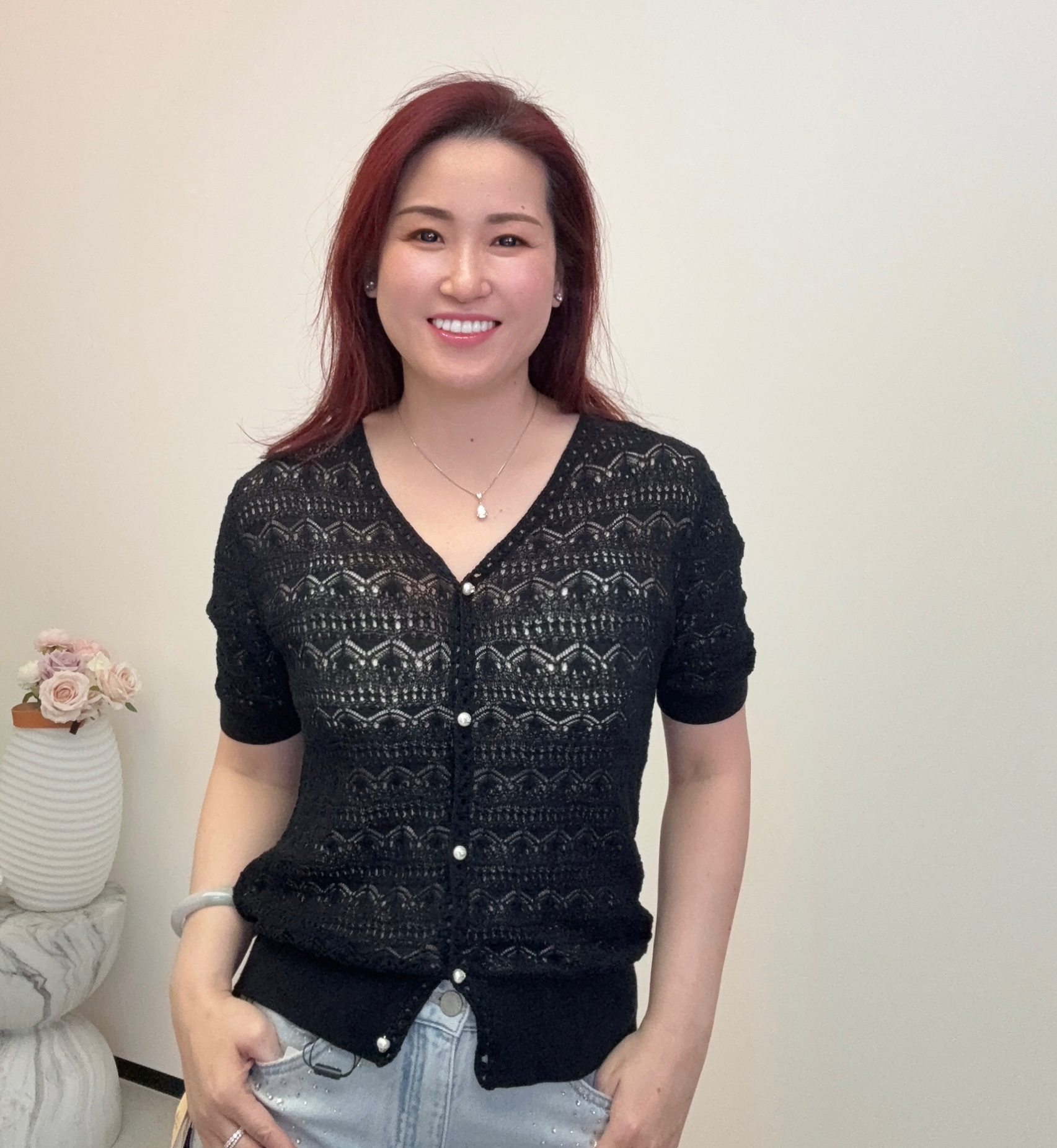 YH037 Z221 針織開衫 黑色