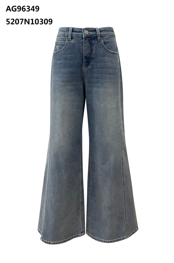 YH041 A873 牛仔闊腿褲 牛仔藍