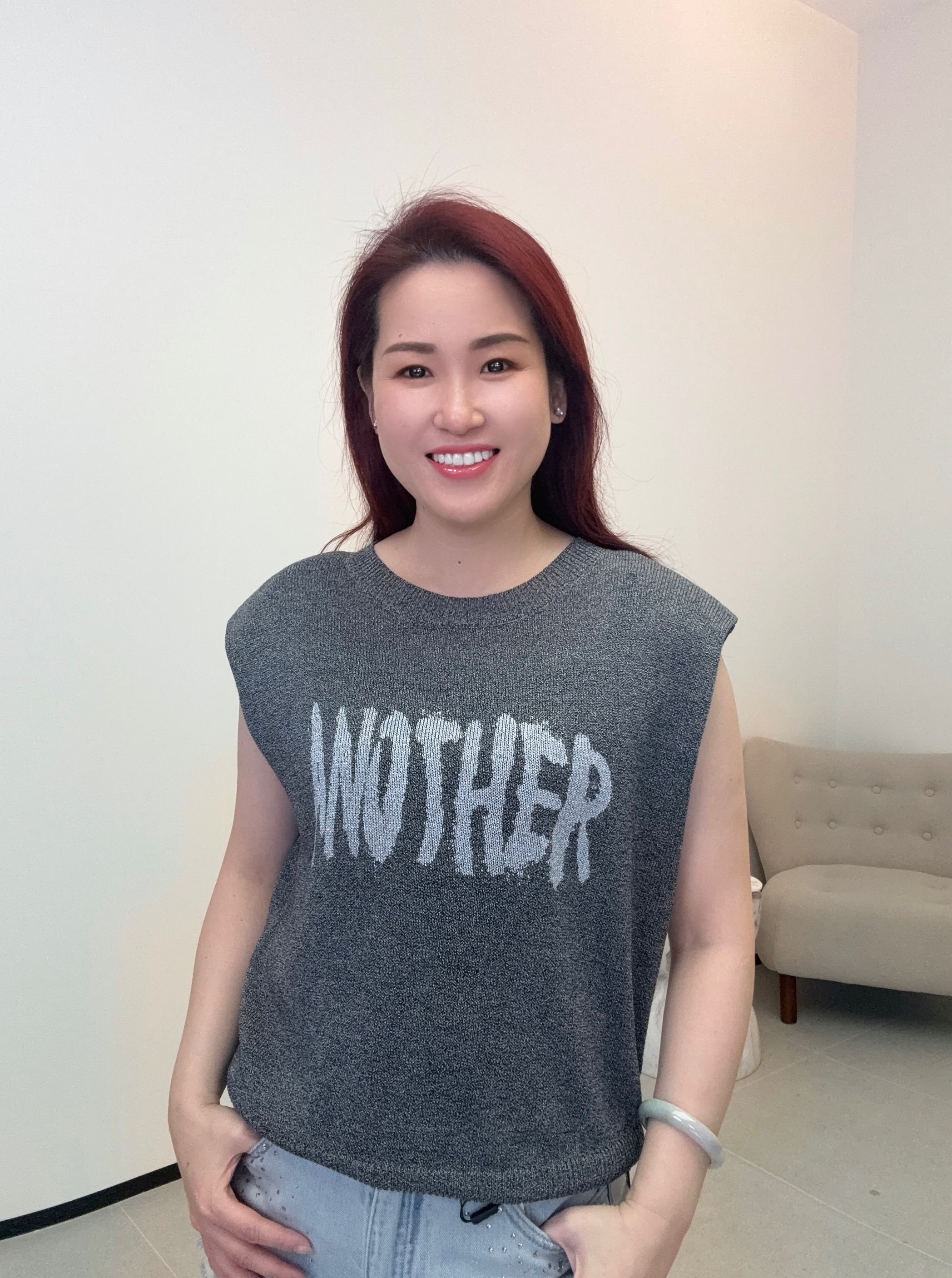 YH043 Z246 針織短上衣 深灰