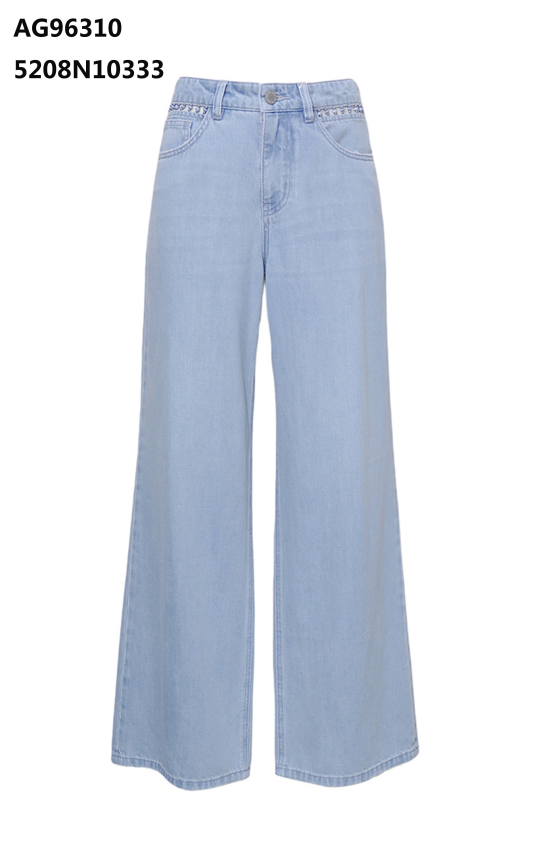 YH044 A874 牛仔闊腿褲 牛仔藍