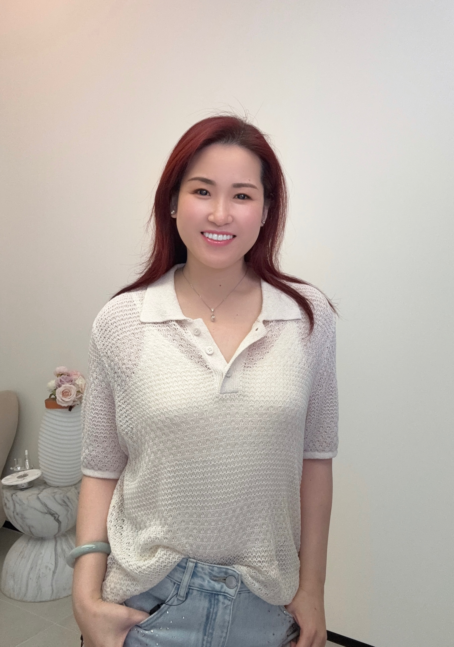 YH054 Z281 針織短上衣 杏色