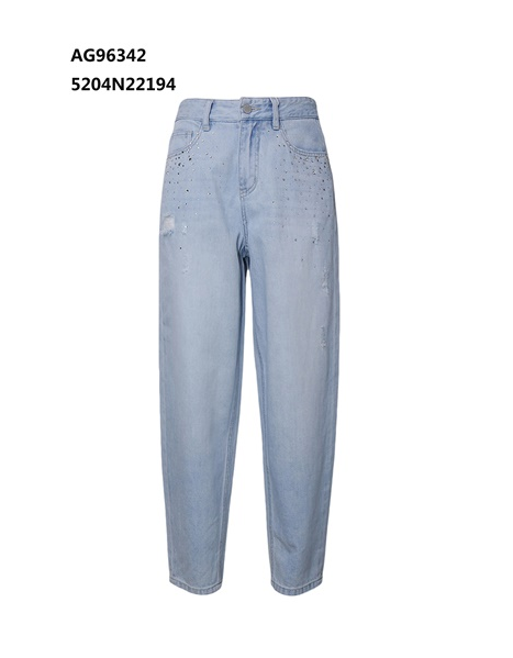 YH065 牛仔蘿蔔褲 牛仔藍