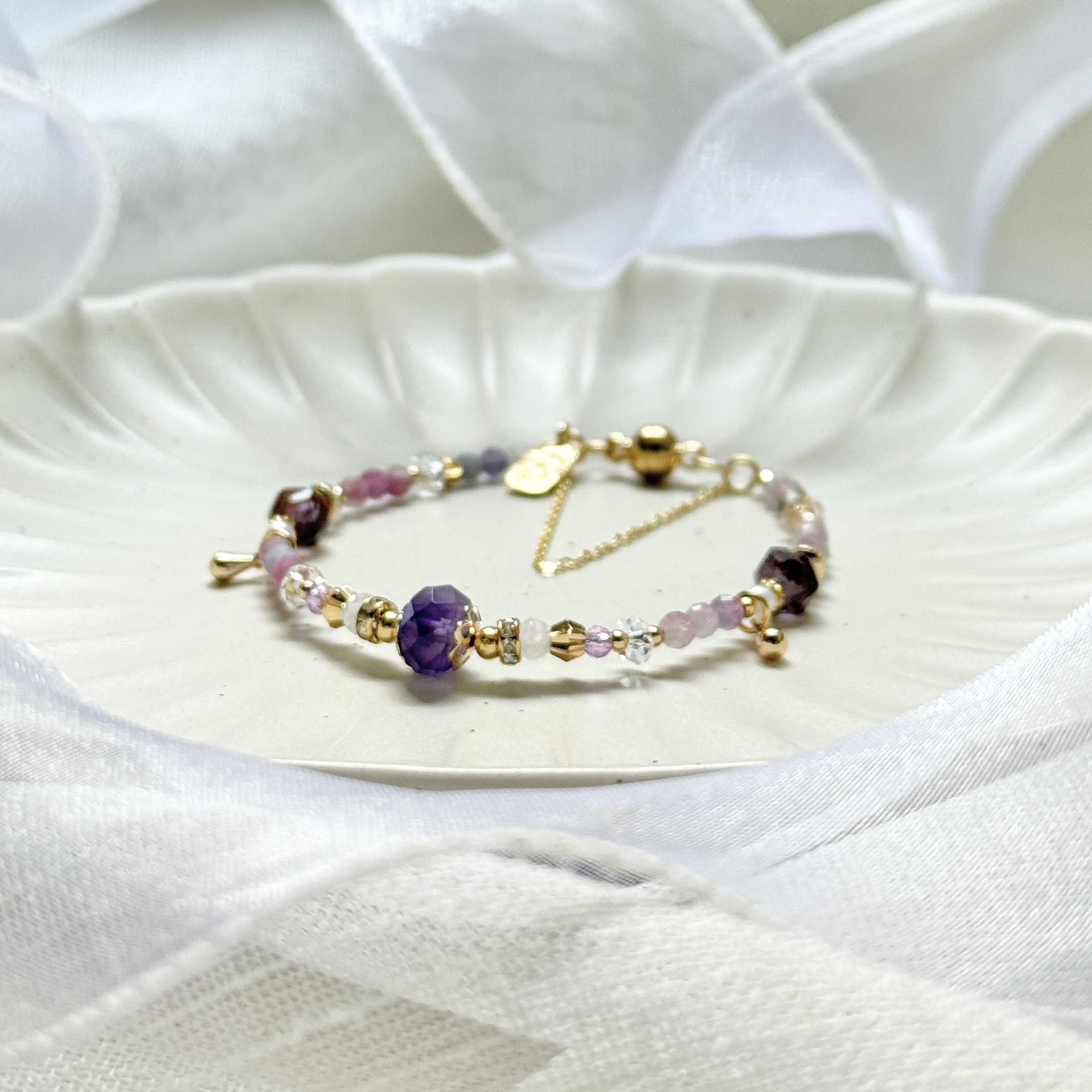 B10 / 生日花 • 玖月拾玖 • 山蘿蔔 – 紫水晶 – 手鍊