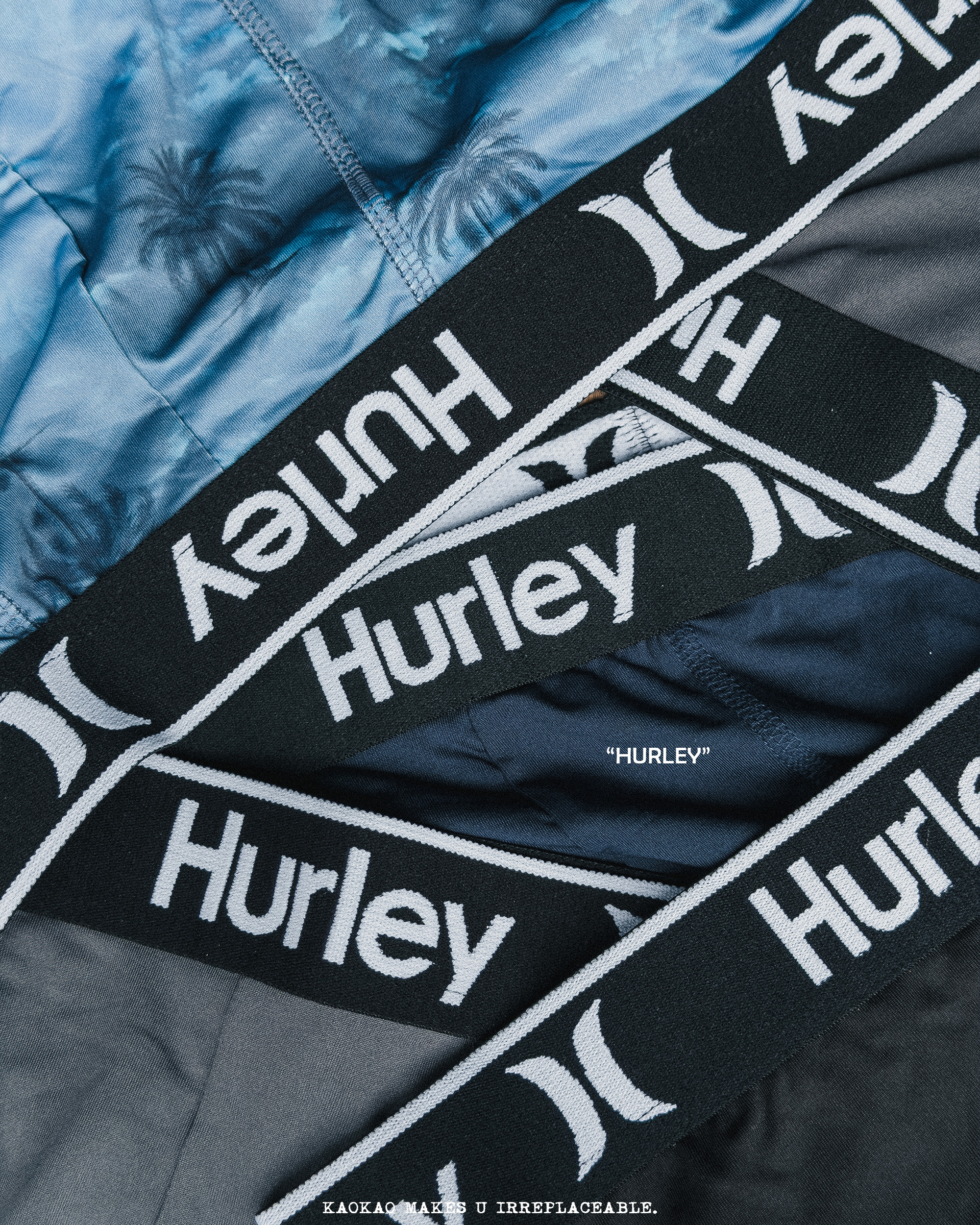 Hurley 高彈性 吸濕排汗 平口內褲 5件組 (款式隨機)