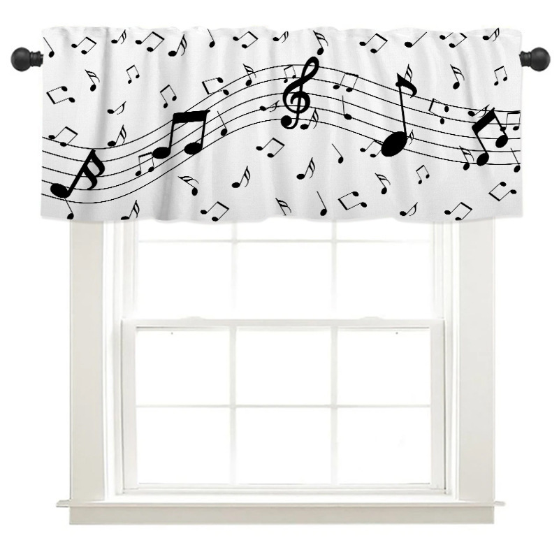 E80 歐式小短簾  房間門簾 廚房短簾 音符窗簾 門簾 隔間簾 北歐風音樂掛簾