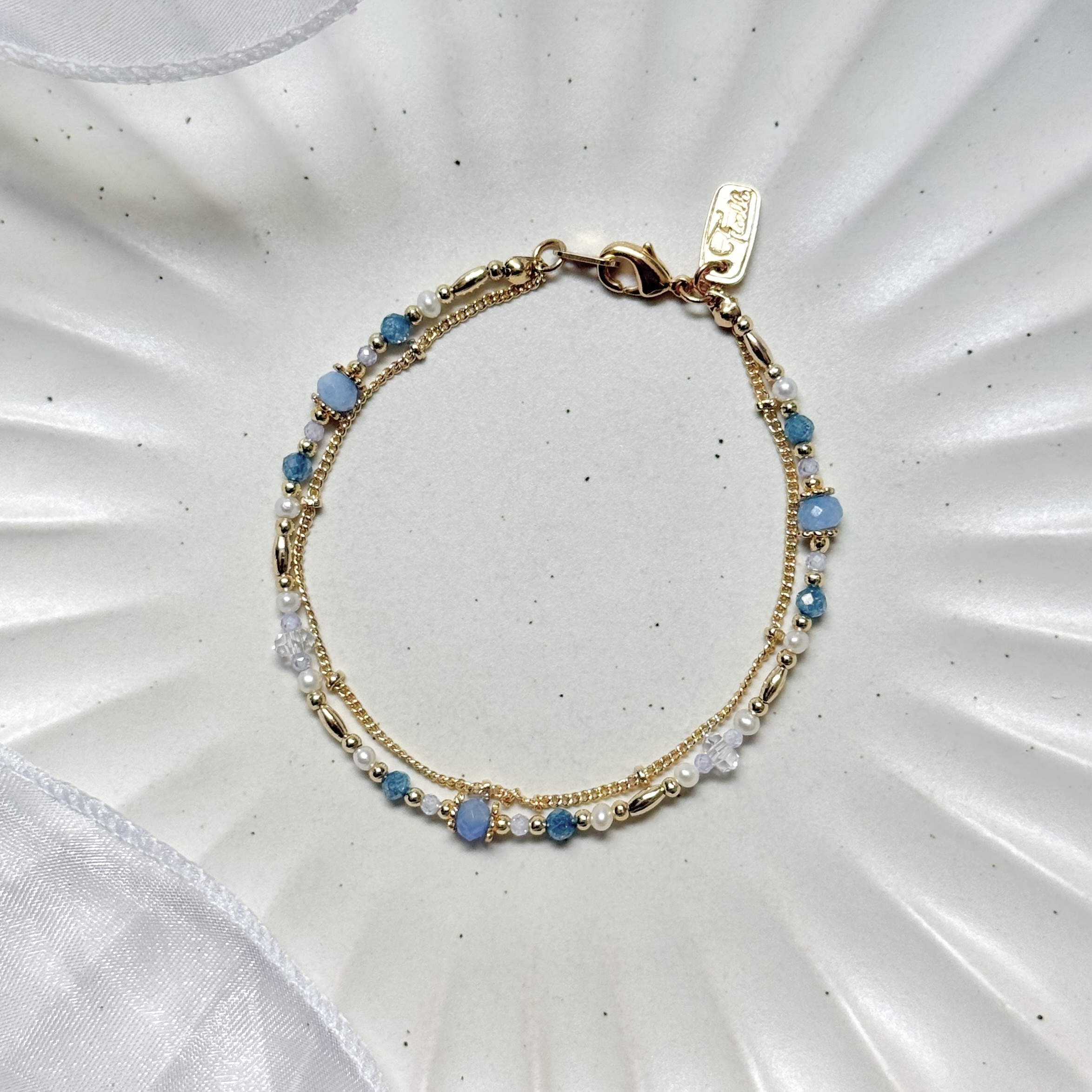 B08 / 生日花 • 柒月貳肆 • 狹葉羽扇豆 – 海藍玉髓 – 手鍊