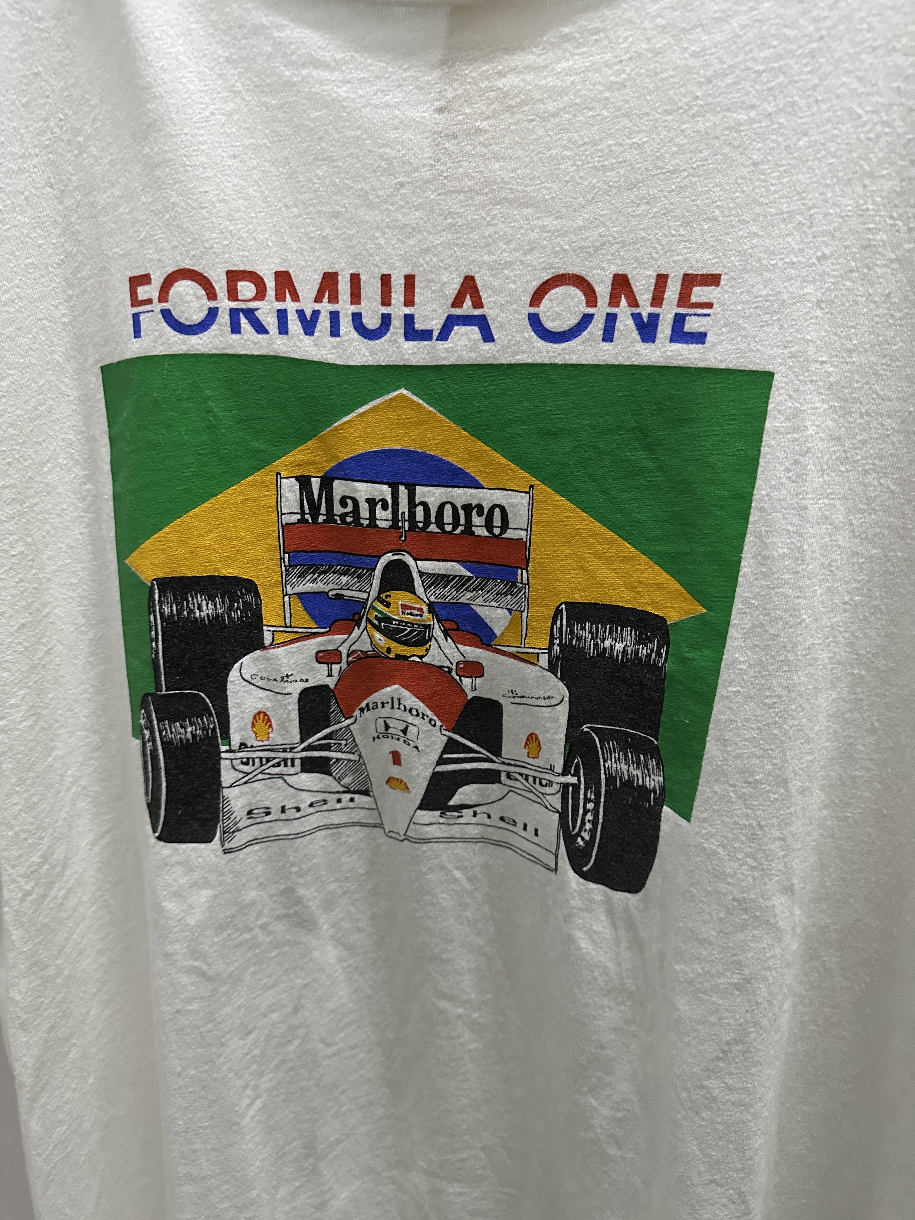 90’s Ayrton Senna  Marlboro Sponsor T-Shirt  (MADE IN USA)