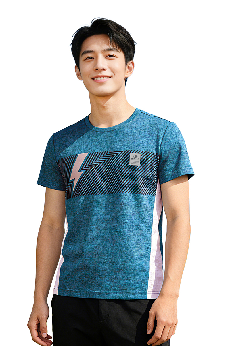 圖騰涼感速乾圓領T恤｜男款 8068  (涼感  透氣  速乾衣 吸濕快乾)