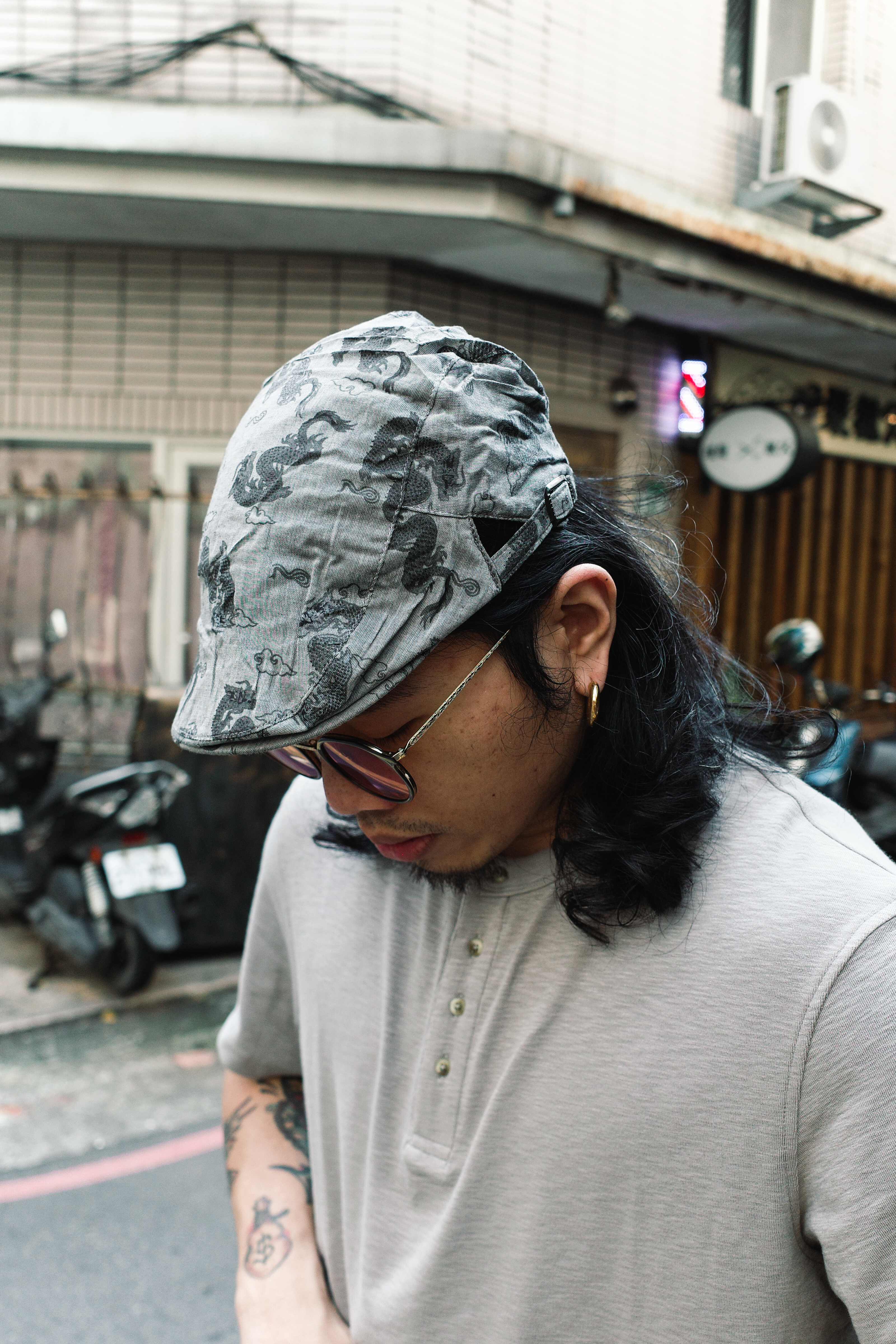 『Always_Good』龍 滿版 刺繡 小偷帽 貝雷帽