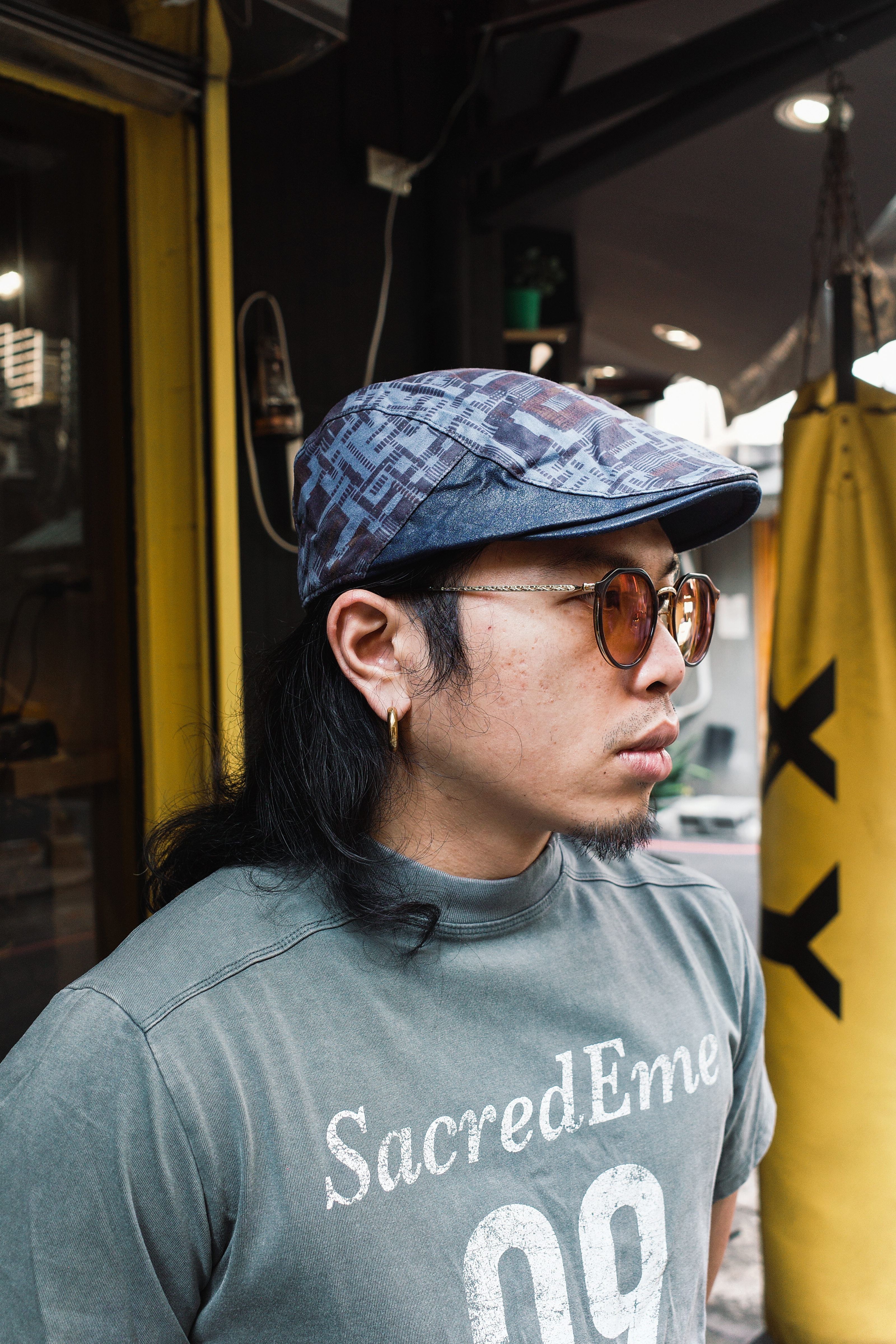 『Always_Good』幾何線條 撞色 小偷帽