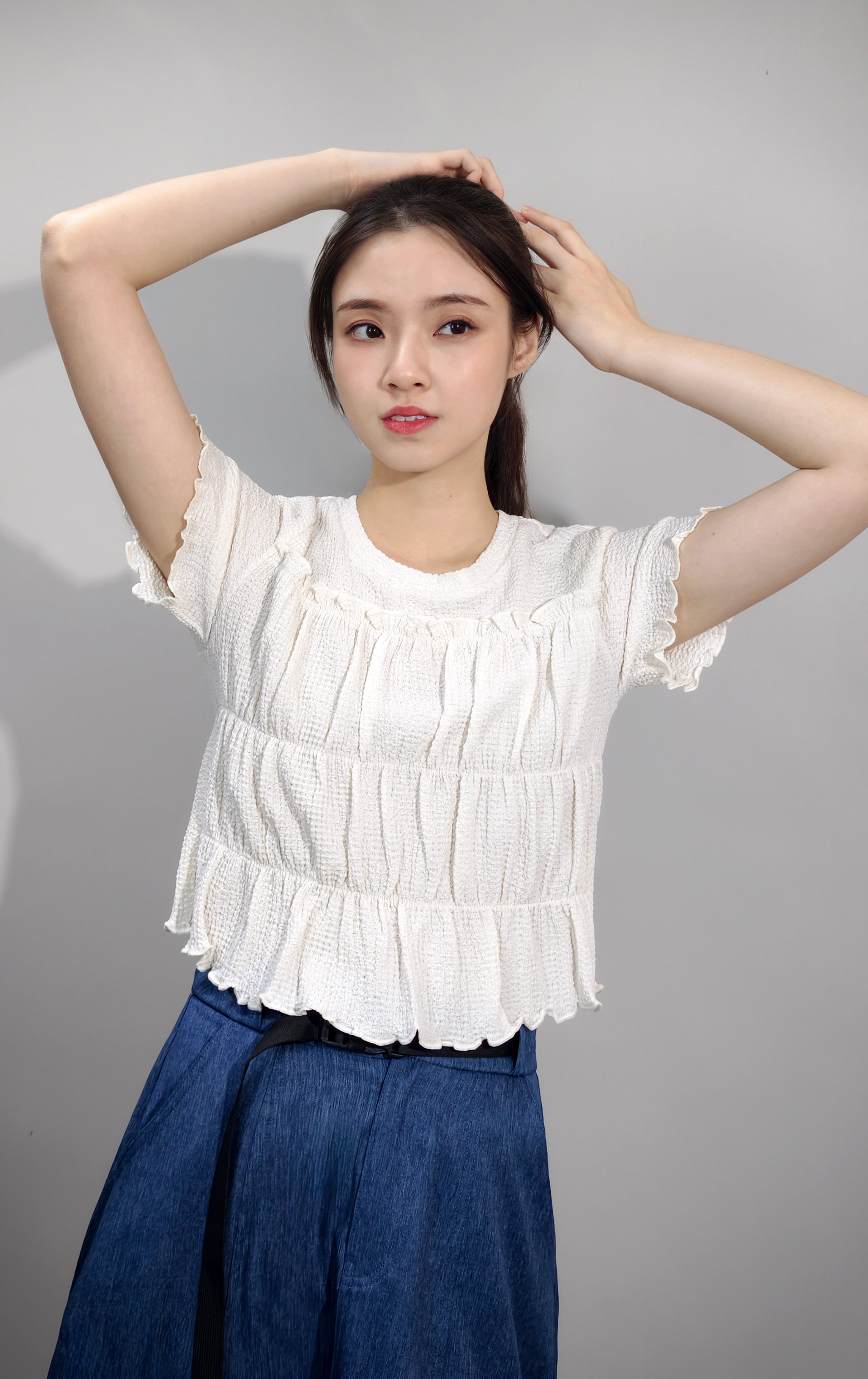 縮褶泡泡上衣 ST0422