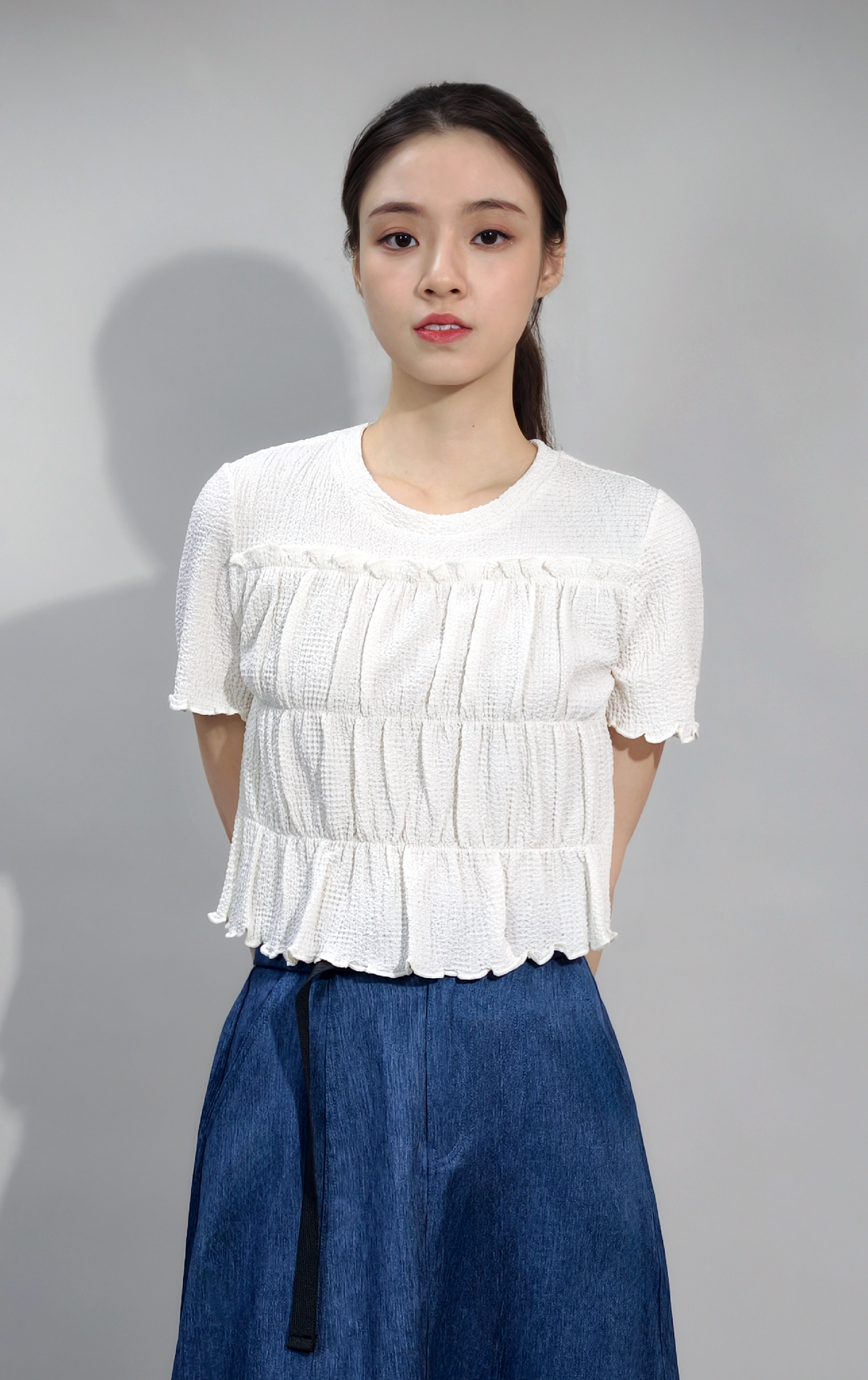 縮褶泡泡上衣 ST0422