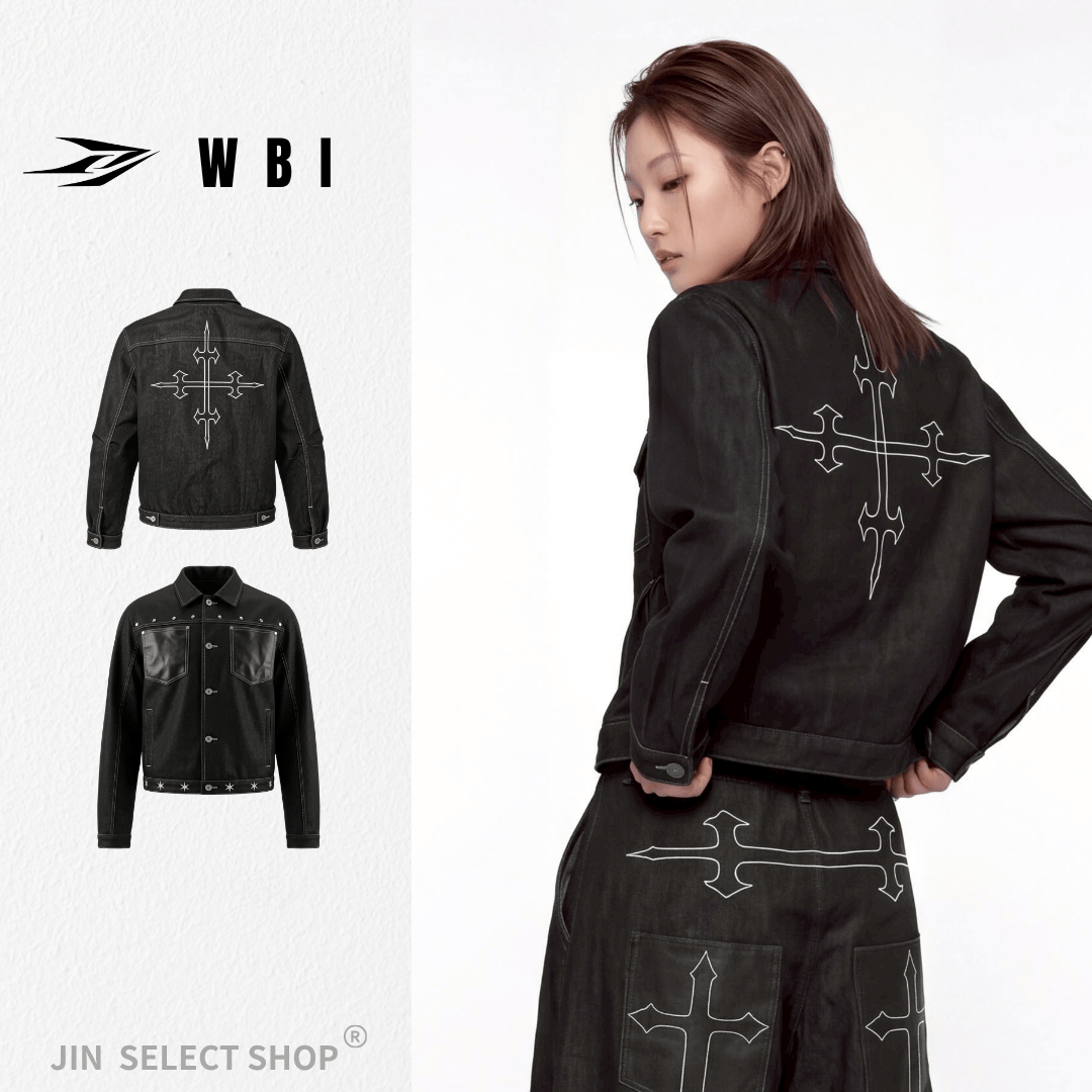 WBI WCS-02 皮革拼接口袋十字架 單寧牛仔外套 夾克 襯衫 原色