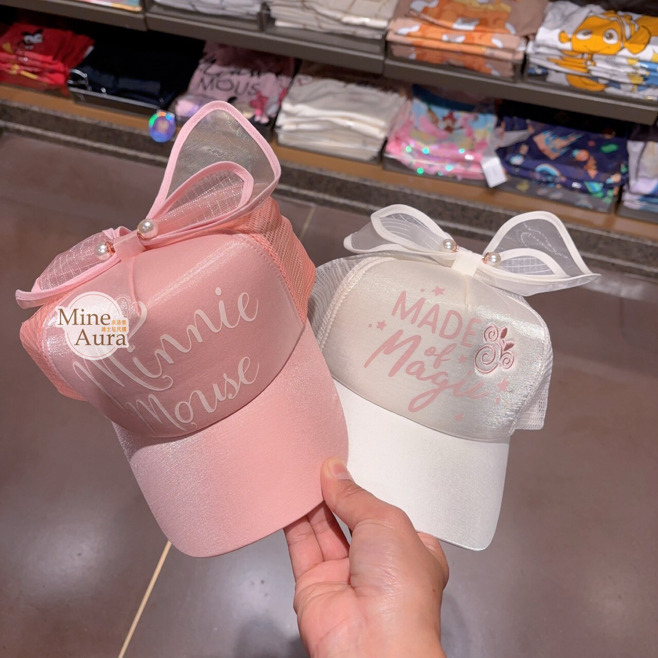 米妮 Minnie 英文字圖案 蝴蝶結造型 棒球帽 帽子 -上海迪士尼樂園