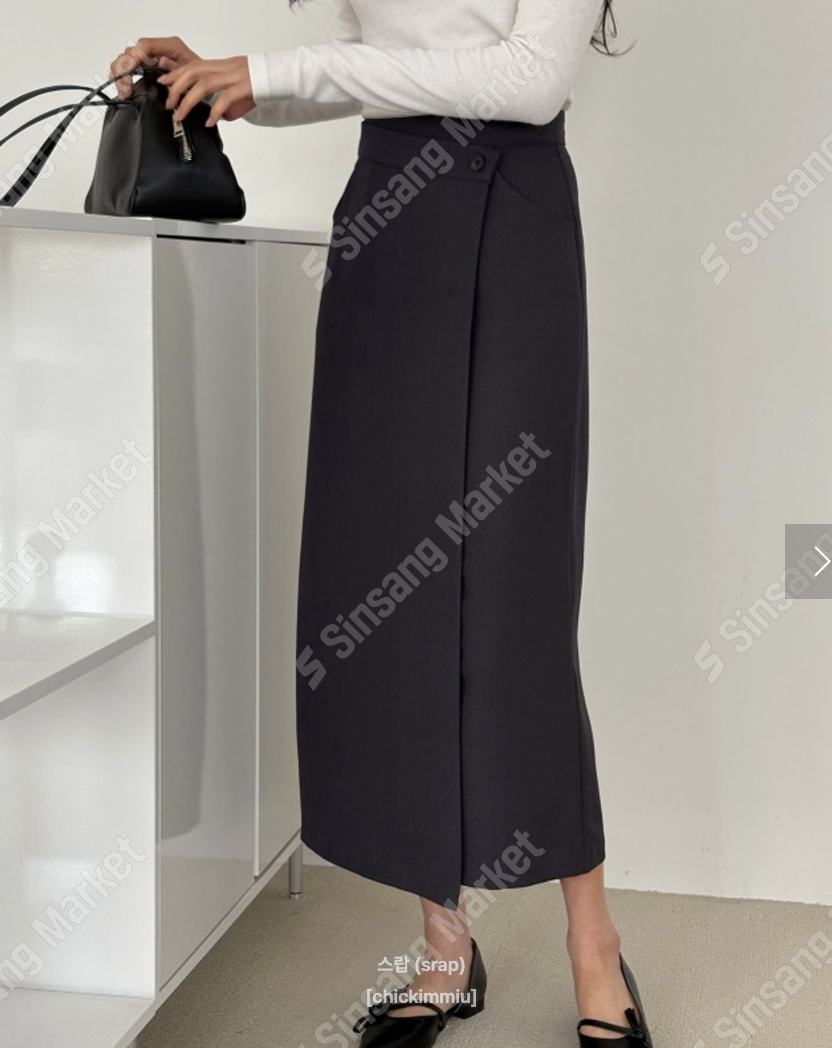 Luna High-Waist Side-Button Wrap Skirt [ 3色 / S,M,L]