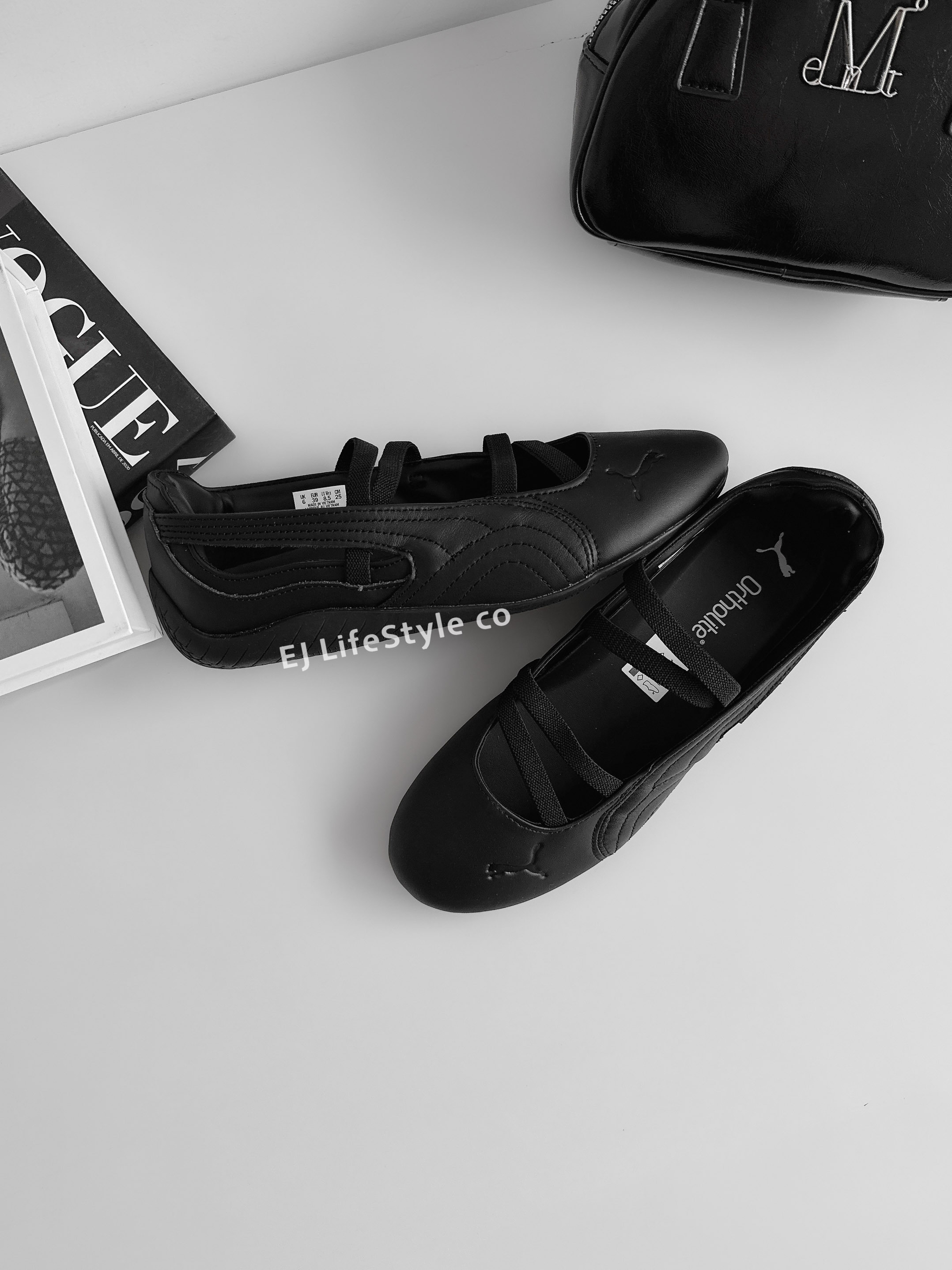 PUMA SPEEDCAT BALLET LTHR賽車鞋 芭蕾舞鞋 涼鞋 全黑 皮革 女鞋 406144-01 / 調貨