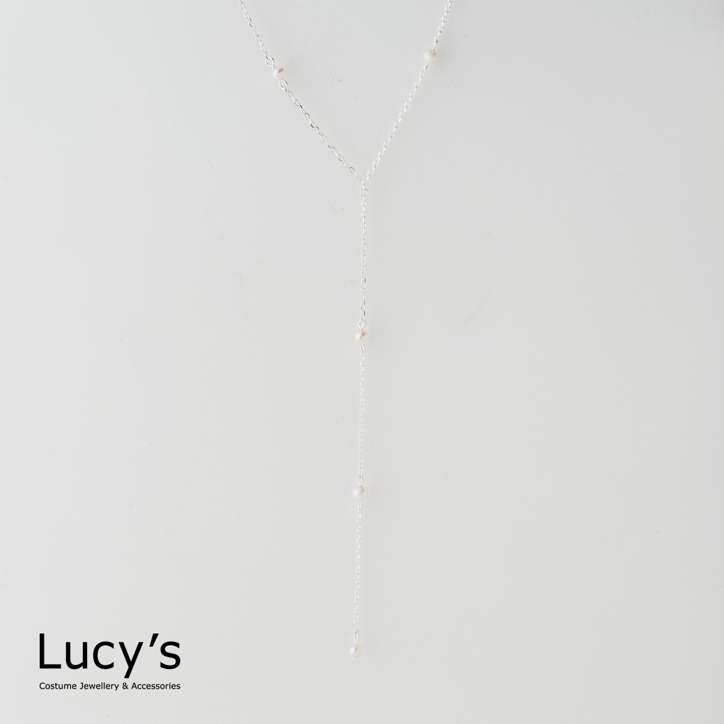 925純銀 法式珍珠 項鍊 (129565)