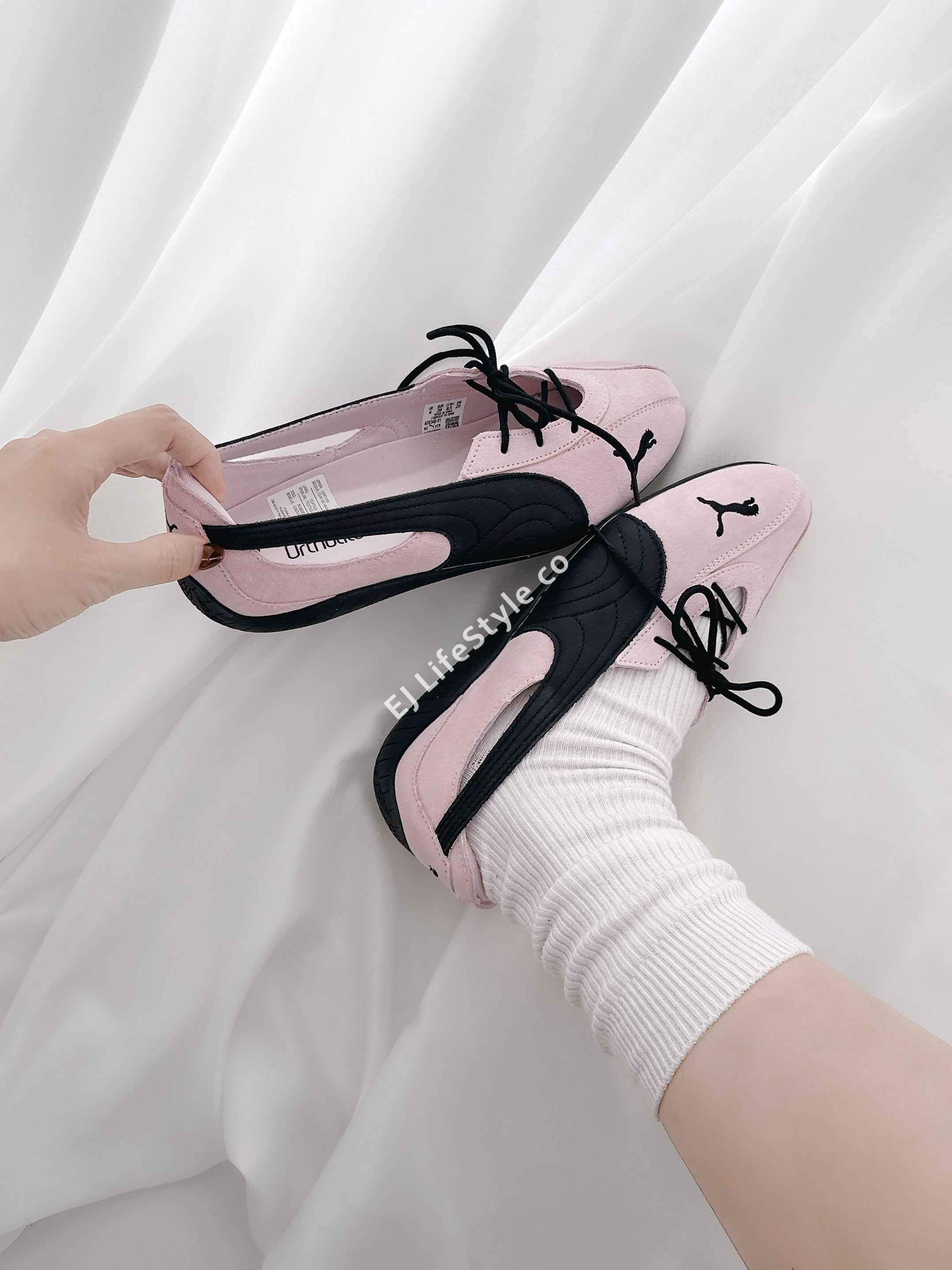 PUMA SPEEDCAT BALLET NOVA 綁帶賽車鞋 芭蕾舞鞋 涼鞋 黑粉 女鞋 408340-01 / 調貨