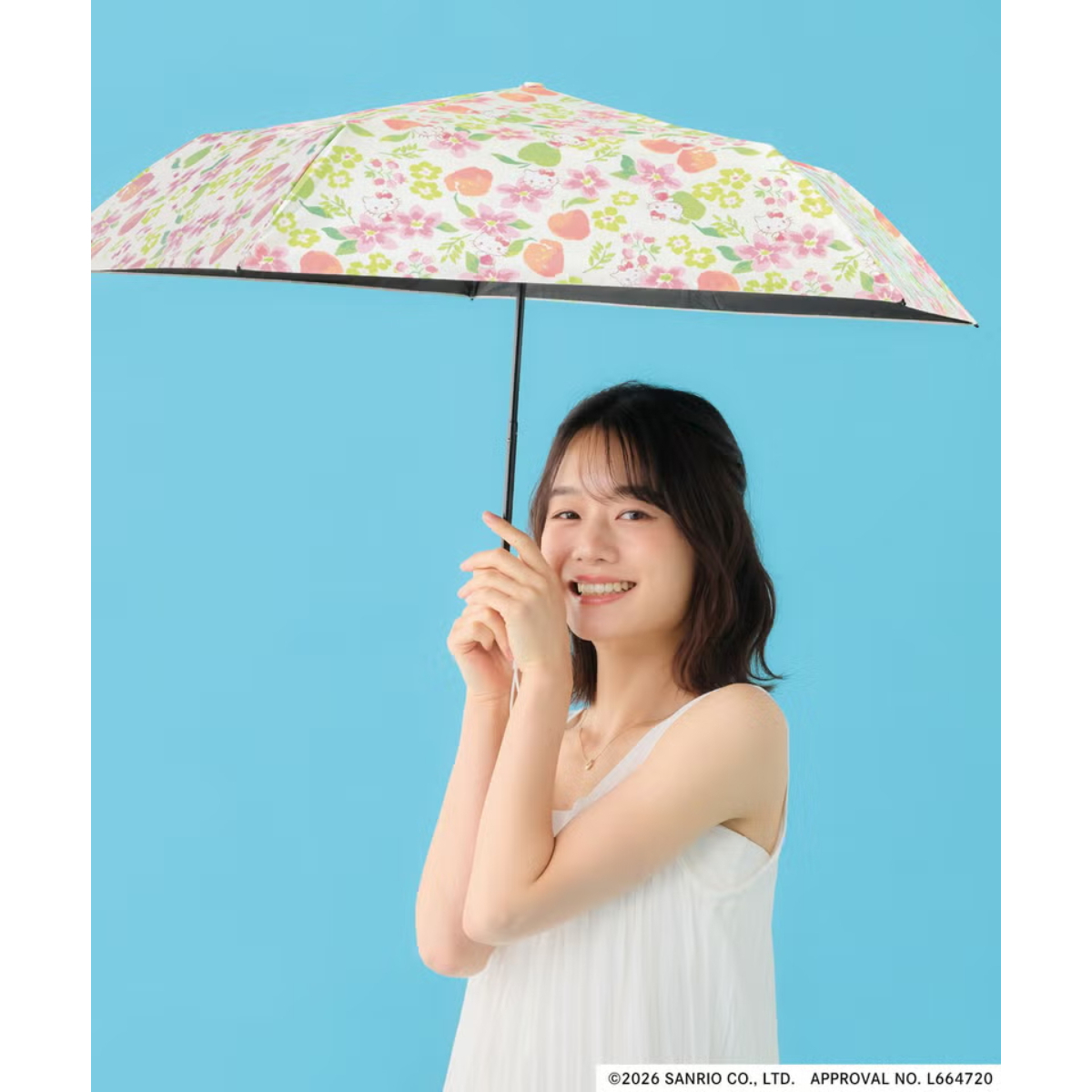 26080-KT Sanrio Hello Kitty × WPC 晴雨兼用縮骨遮 花卉及水果 #JP-WPC26