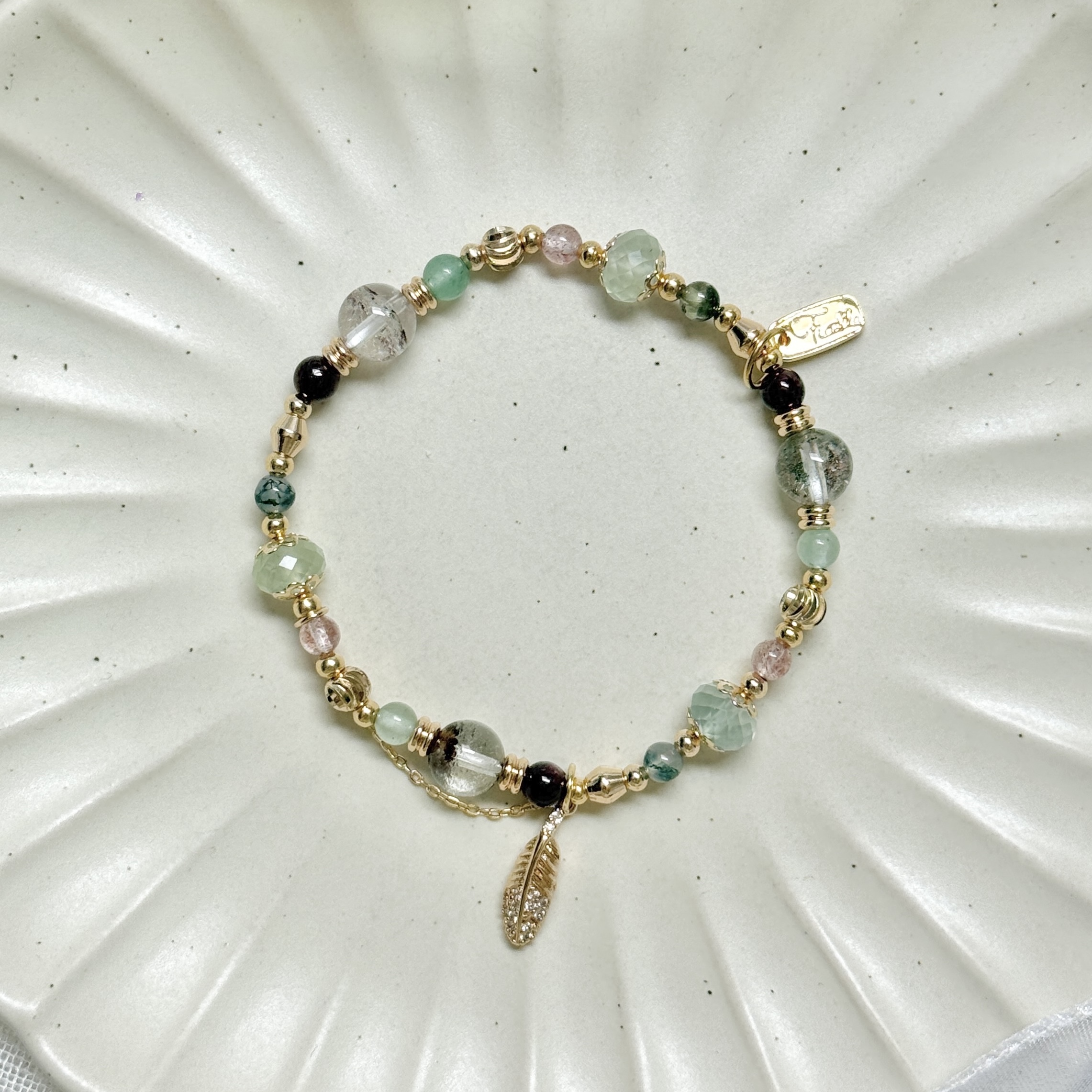 B04 / 生日花 • 肆月拾柒 • 斑葉疆南星 – 綠幽靈 – 手鍊