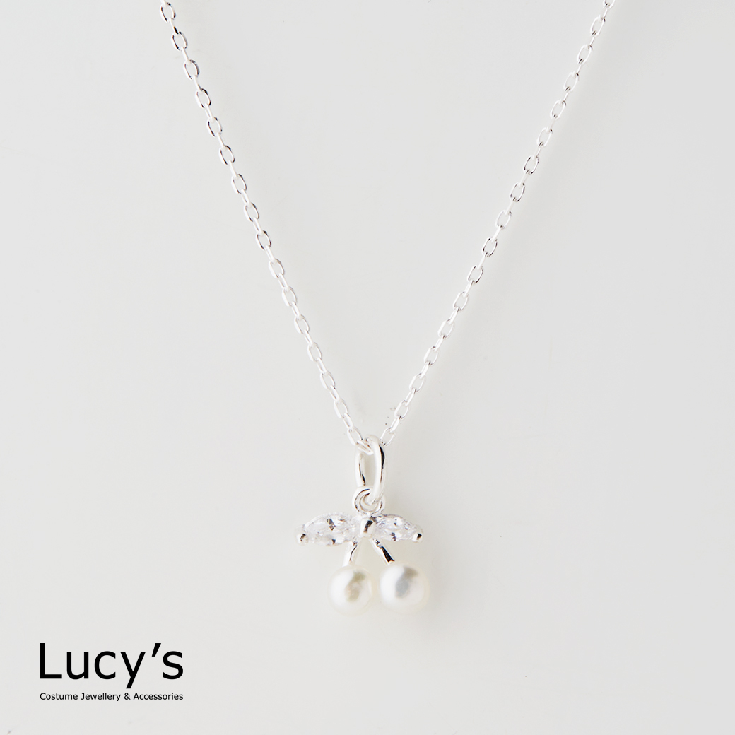 925純銀 珠光櫻桃 項鍊 (129540)