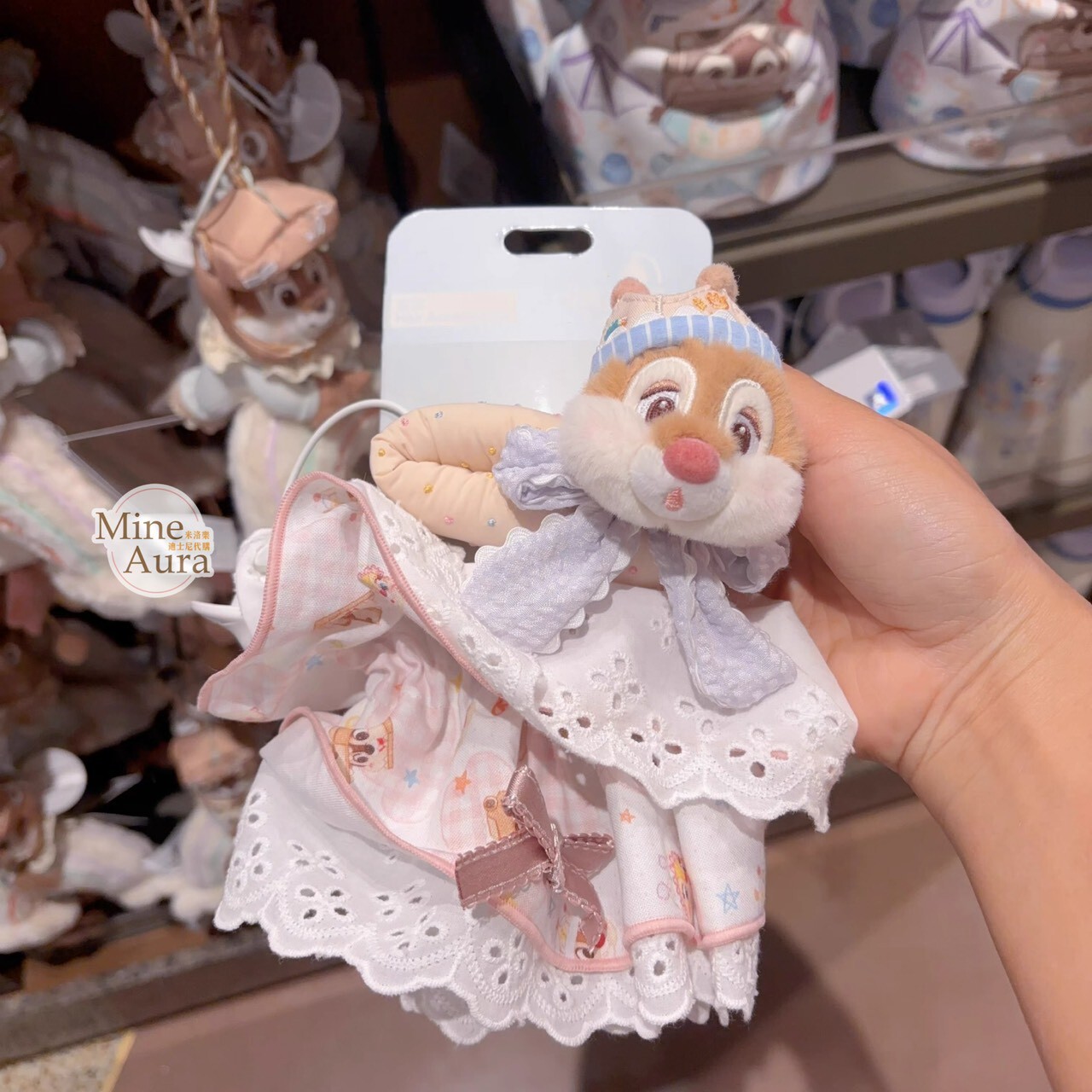 童話王國系列 紅鼻 蒂蒂 Dale 絨毛 造型 髮夾 髮束 大腸圈 髮飾 2入組 -上海迪士尼樂園