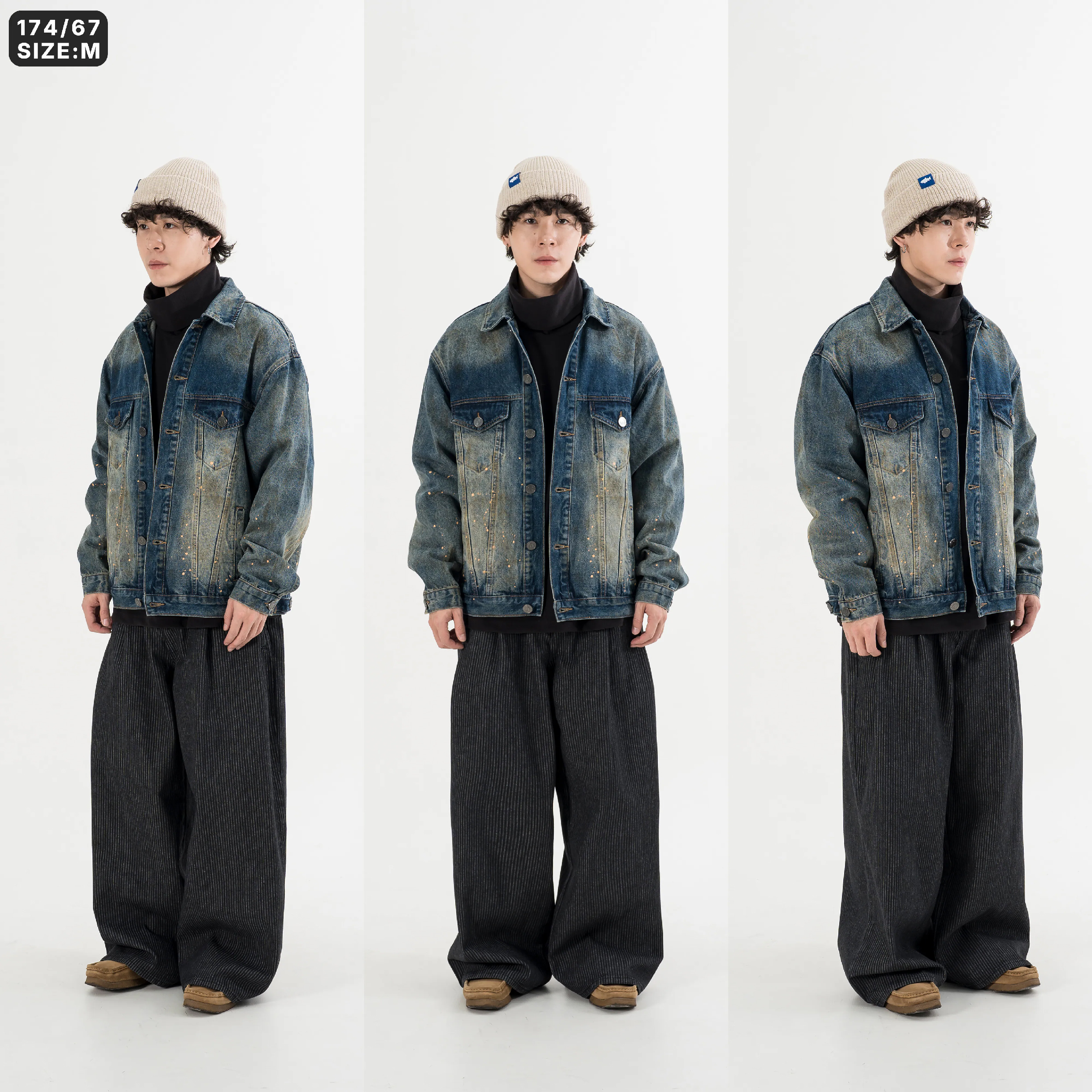 AGILITY Splash Paint Denim Jacket 寬版 潑漆 牛仔外套 [PD1-J]