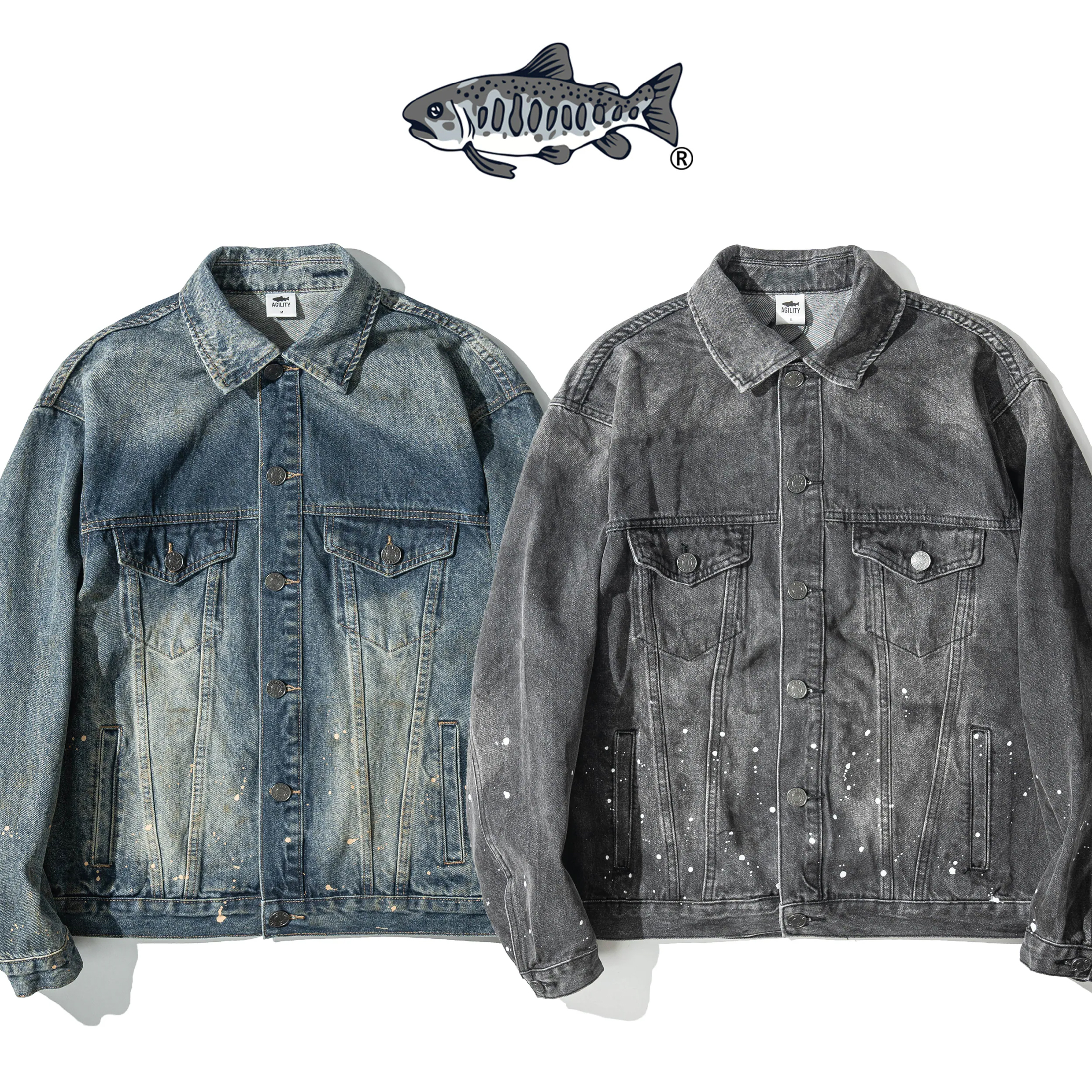 AGILITY Splash Paint Denim Jacket 寬版 潑漆 牛仔外套 [PD1-J]
