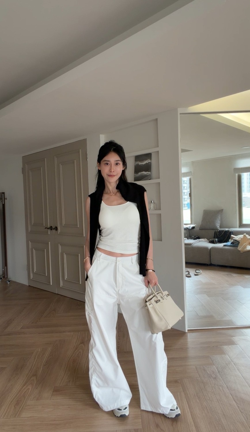 ｜韓國｜側抓皺造型工裝褲