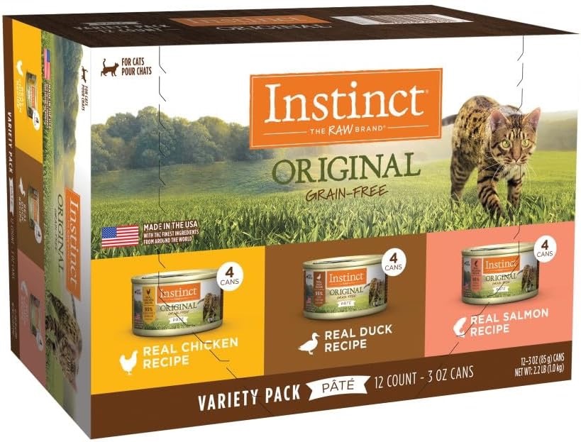 INSTINCT - ORIGINAL 經典無穀物系列 成貓主食罐頭 - 12罐禮盒裝 (雞肉/鴨肉/三文魚) 3OZ 原價