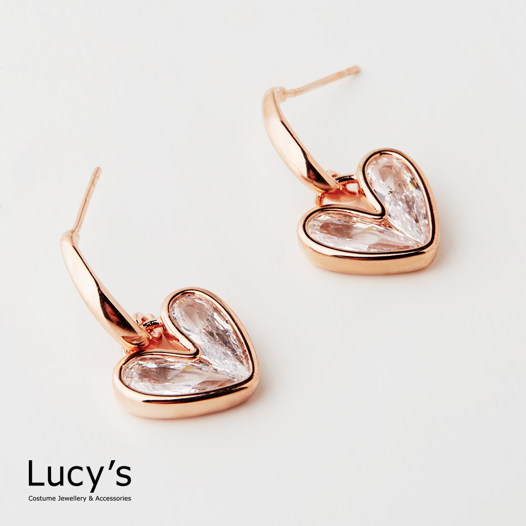 鋯耀愛心 耳環 (三色) (130387/130388/130389)