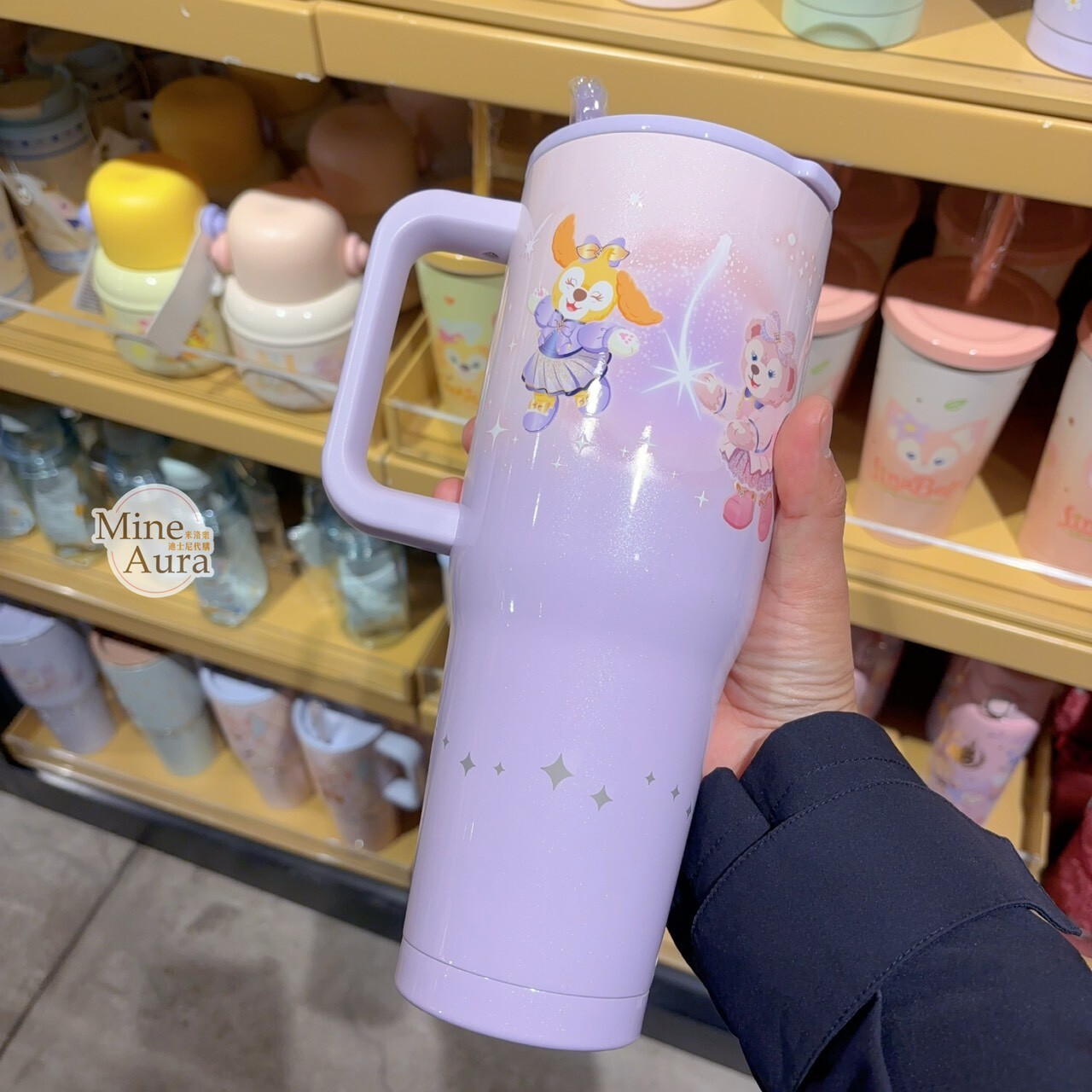 10歲生日慶典 達菲Duffy 與好友們 圖案 大容量 吸管 水杯 -上海迪士尼樂園