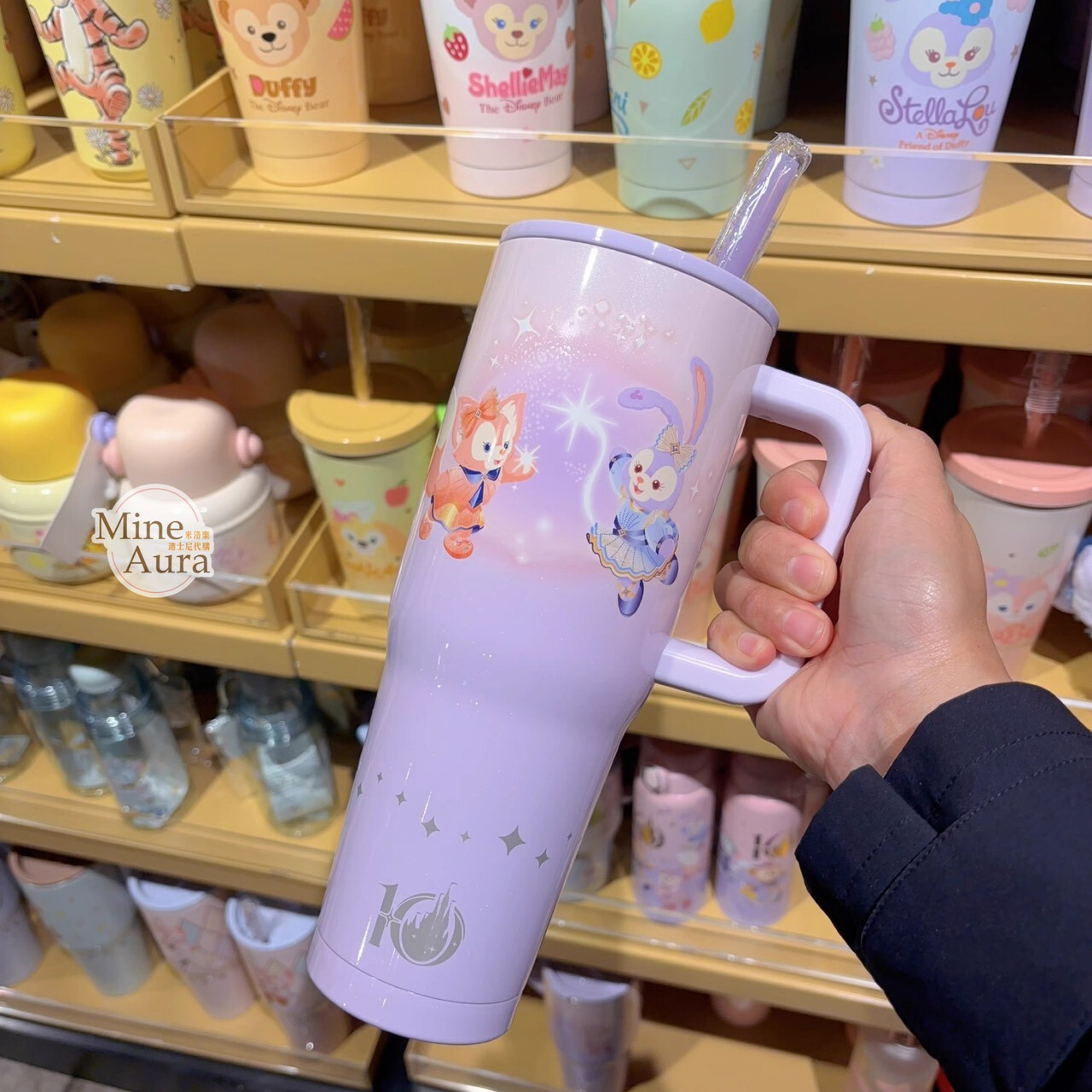 10歲生日慶典 達菲Duffy 與好友們 圖案 大容量 吸管 水杯 -上海迪士尼樂園