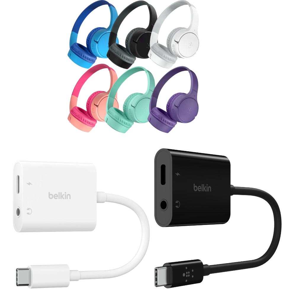 Digital Learning Bundle (Kids' Headphones + USB-C to 3.5mm Adapter)