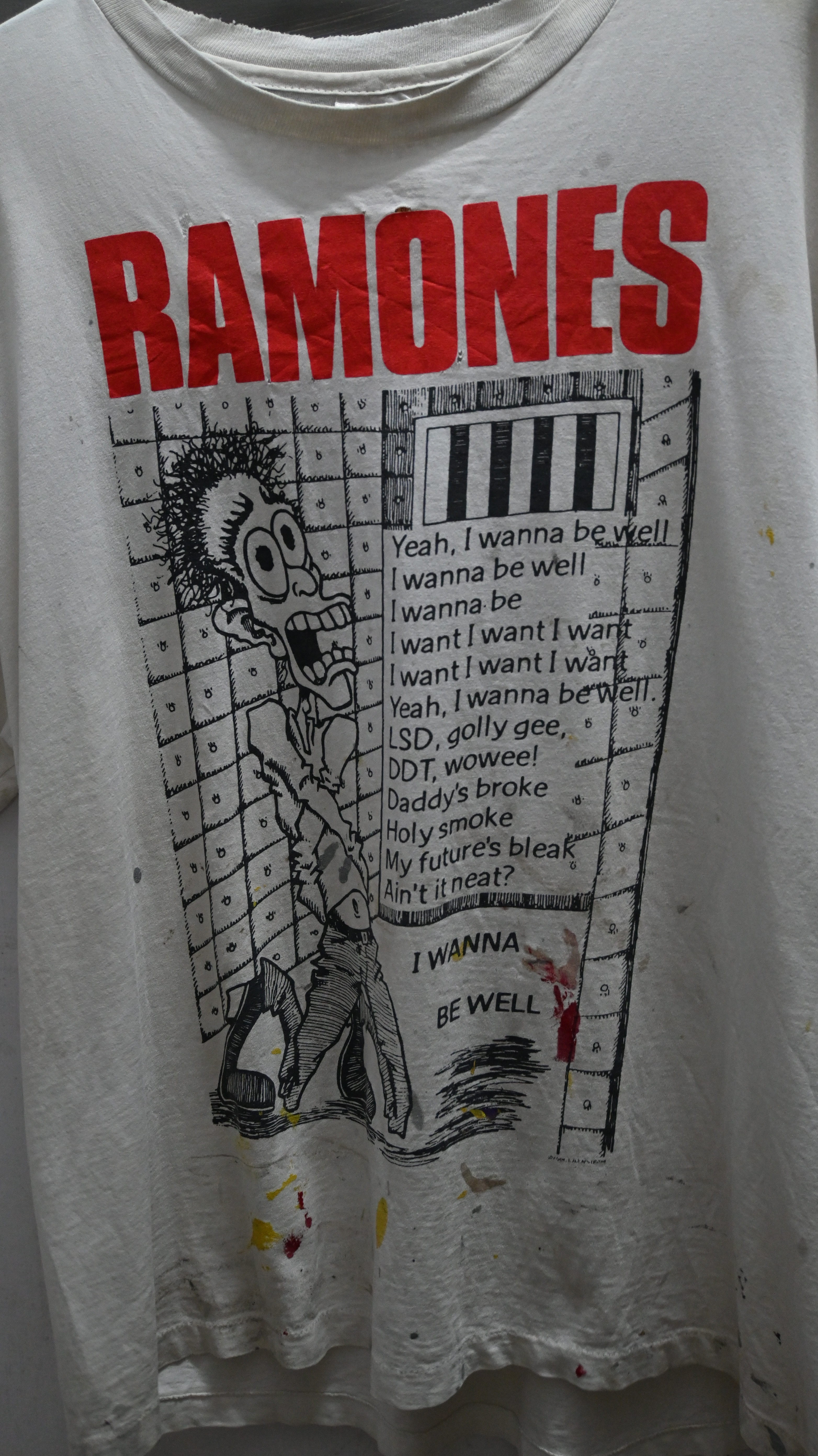 80’s~90’s RAMONES Rock T-Shirt  *Hard Worn
