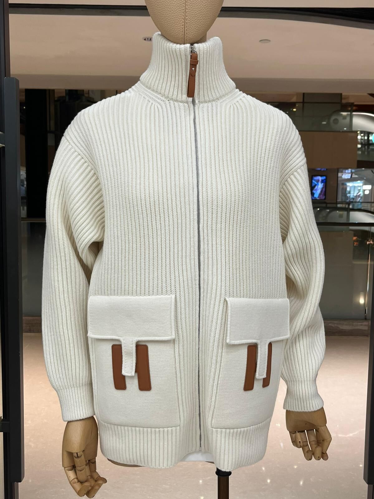 Wool knit jacket blanc naturel #36 #42 （可預訂size）