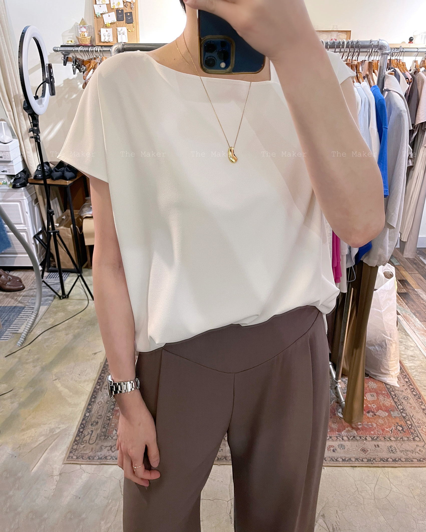 🎱 簡約百搭L領Top 🎱