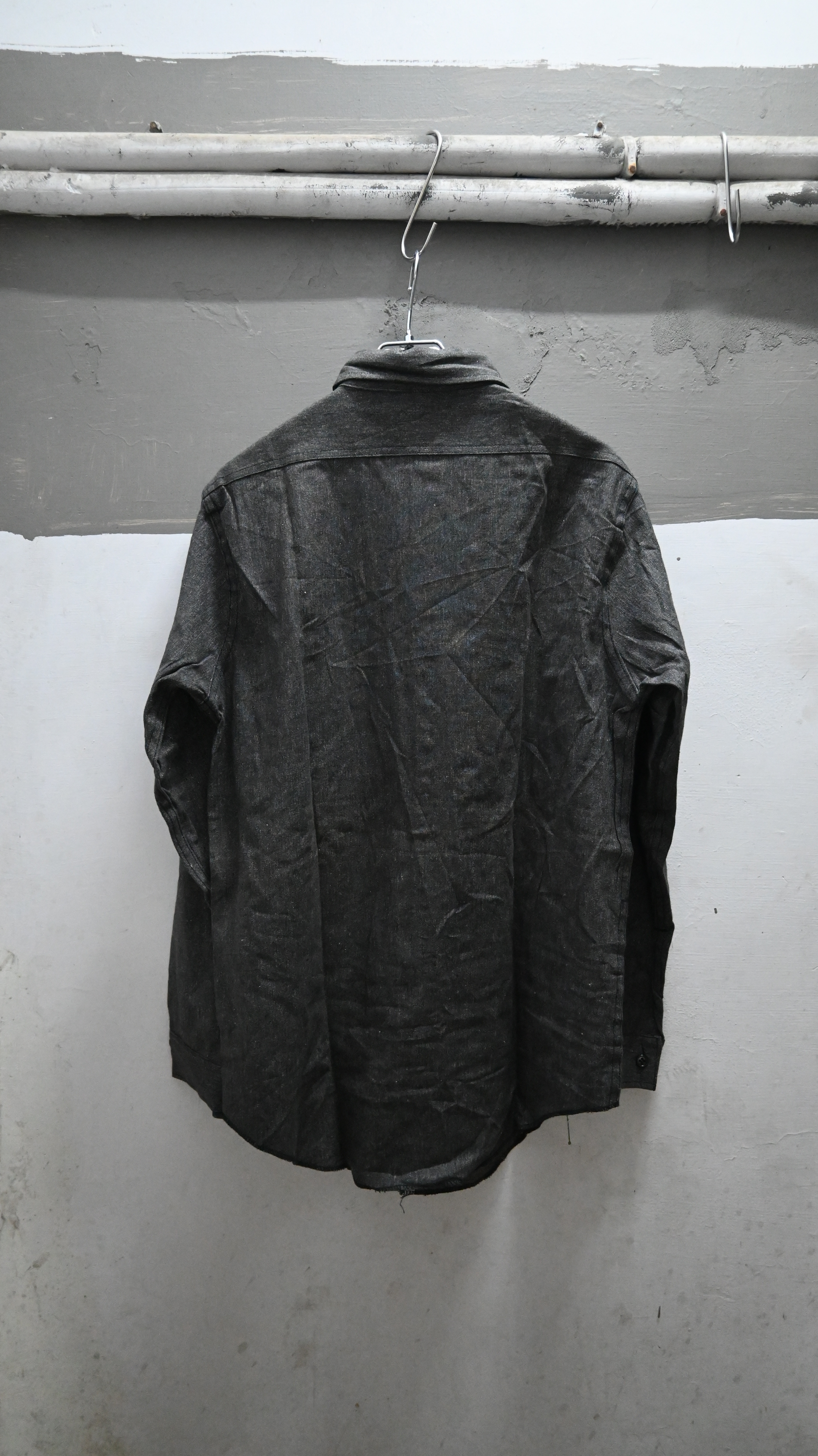 60's NEVER RIPUM Black Chambray Shirt (dead stock)