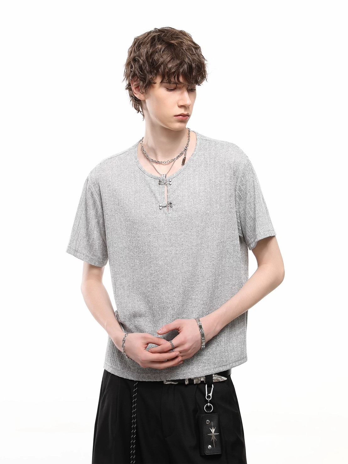 (GOAL) 紋理鈕扣 BOXY 短寬上衣 aw 26018