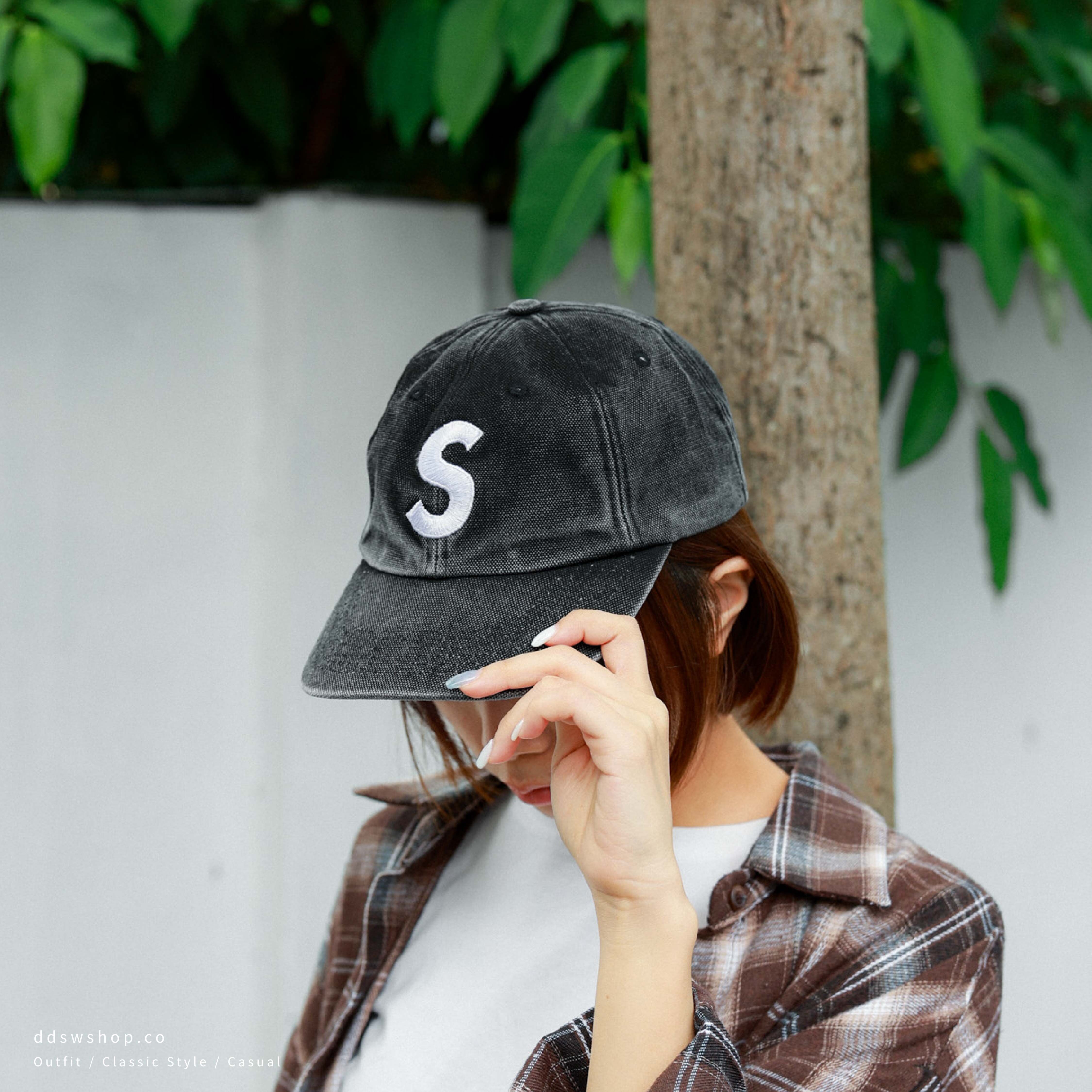 "現貨" SUPREME PIGMENT COATED S LOGO 6-PANEL 水洗感六分割帽