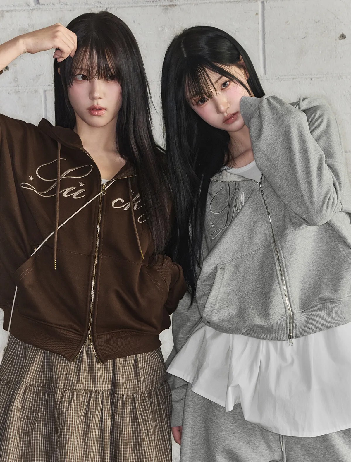 【預購】韓國 Looxp 幸運字母 印花 基本款 拉鍊 連帽 外套 4色