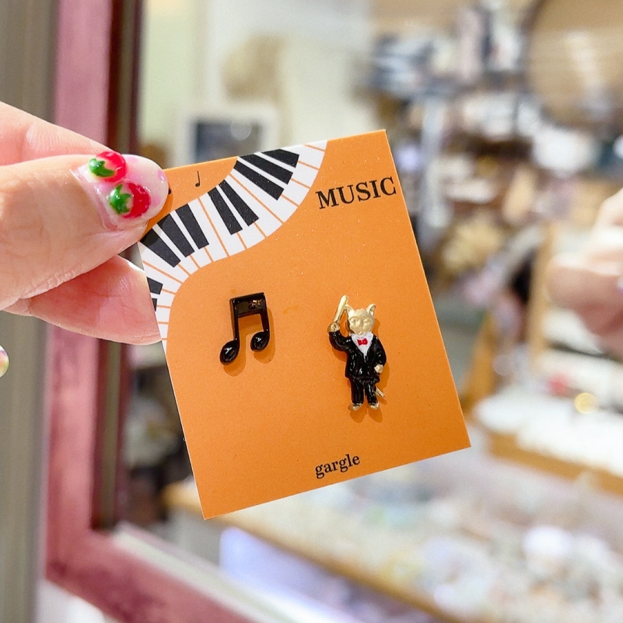 貓咪指揮家耳環