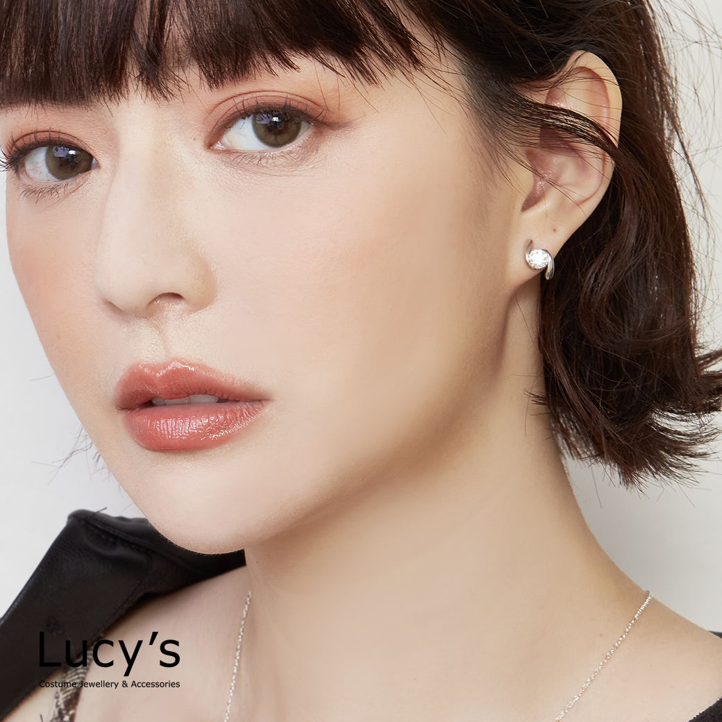 晶鑽螺旋 耳環 (二色) (127861/127863)