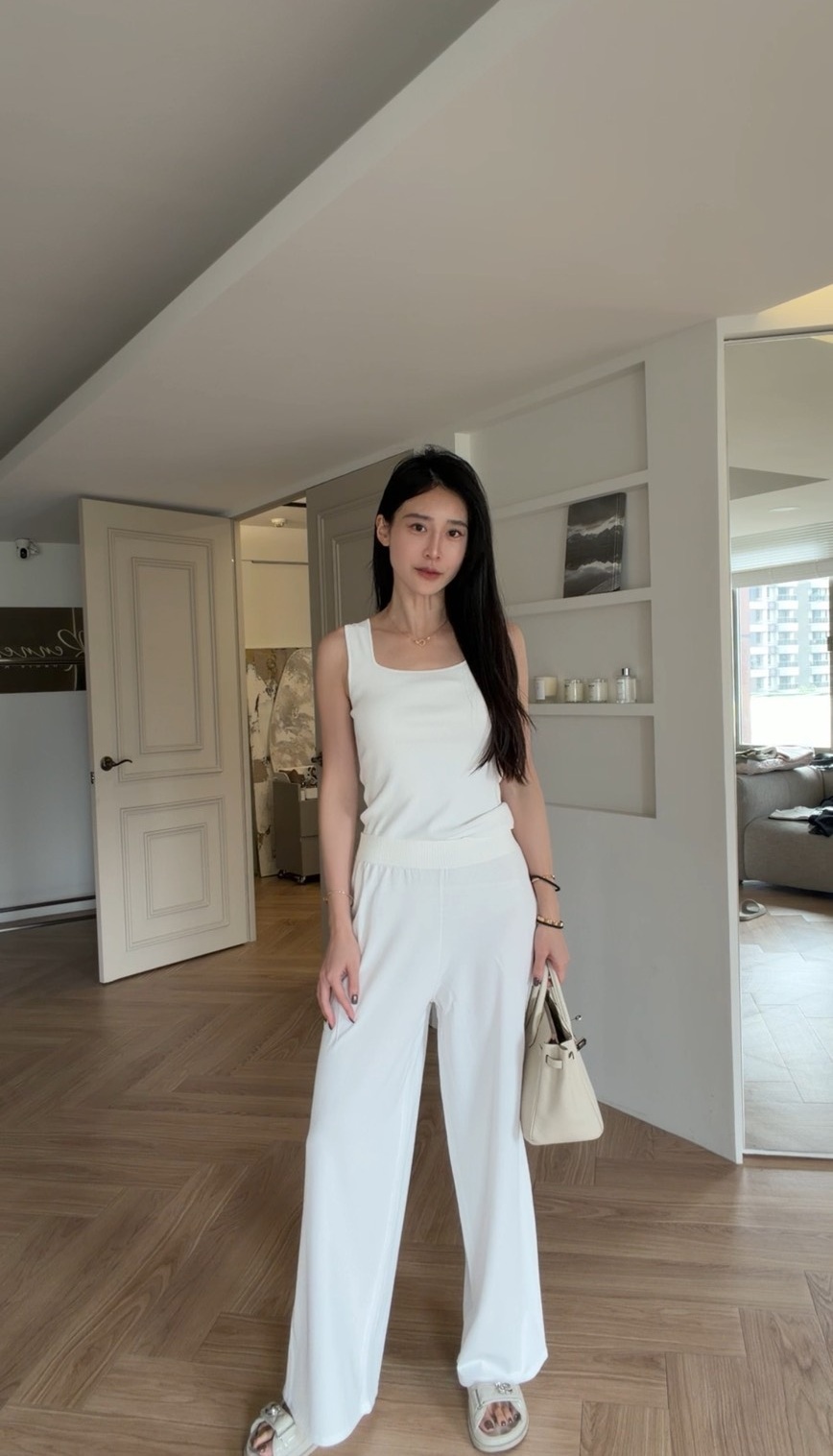 *必買套裝*｜韓國｜冰絲涼感背心+寬褲套裝